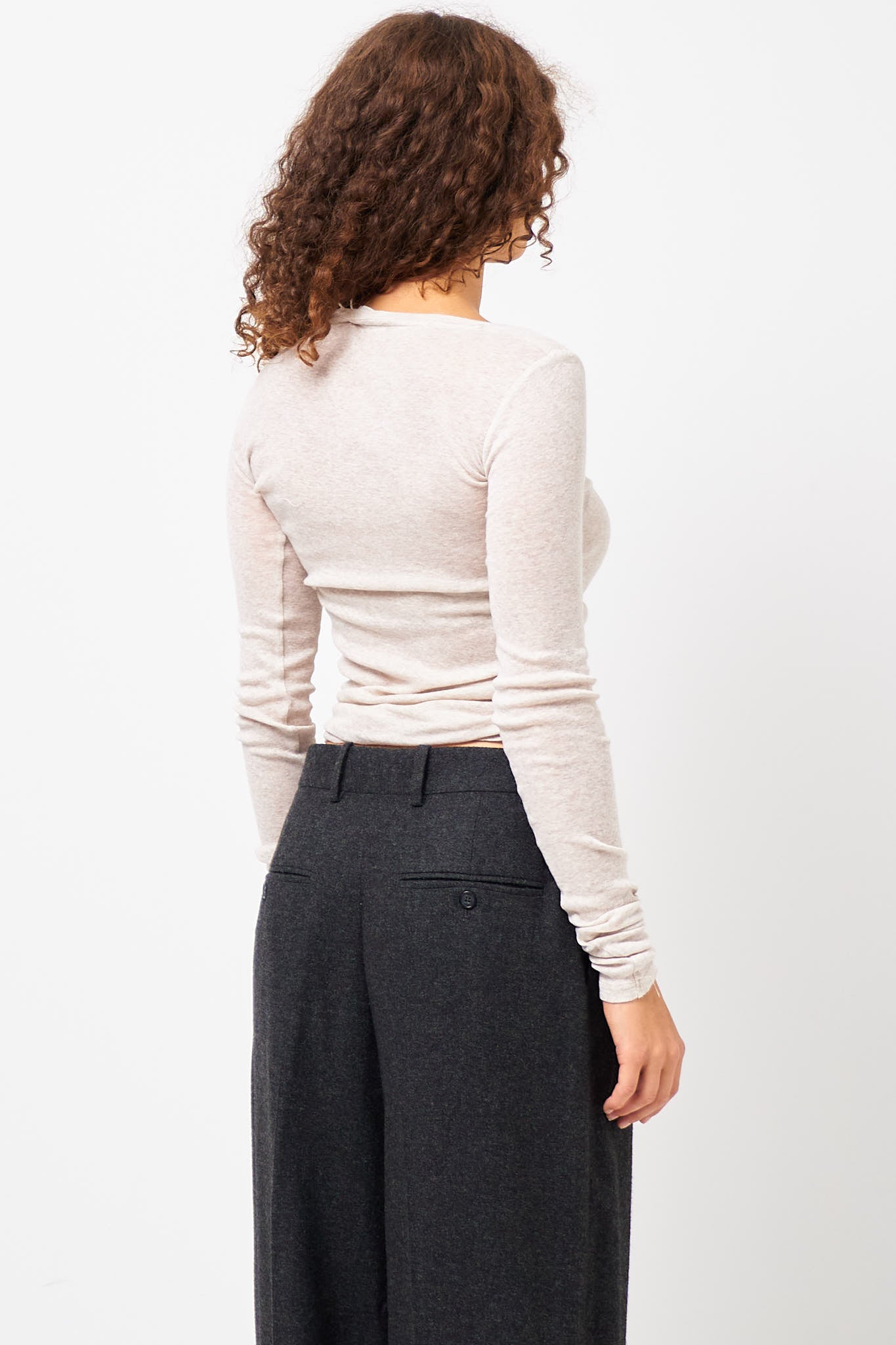 Massachusetts LS T-shirt Cream Melange