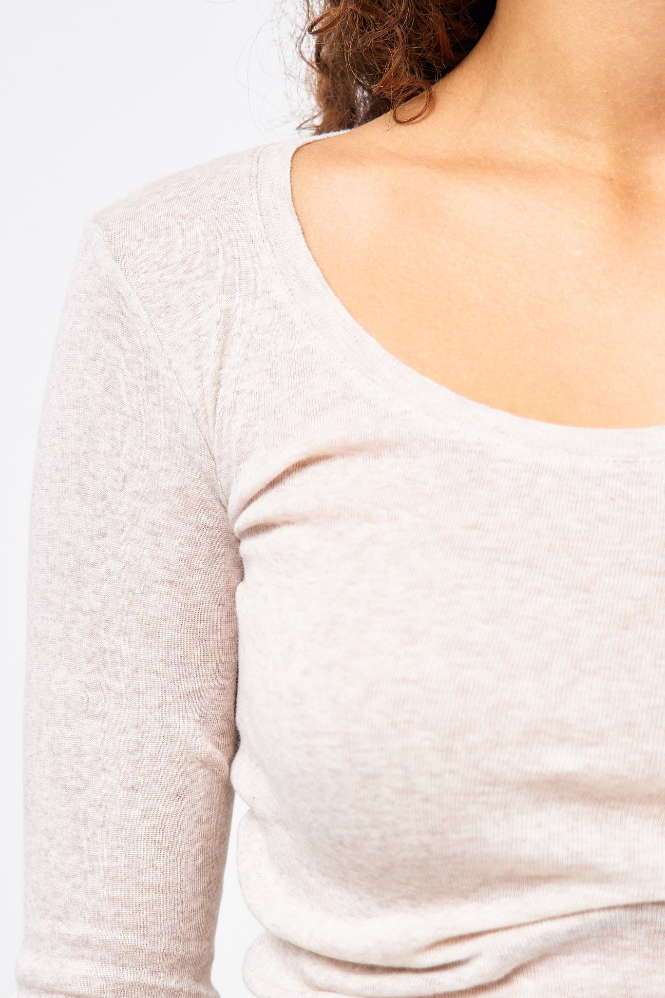 Massachusetts LS T-shirt Cream Melange