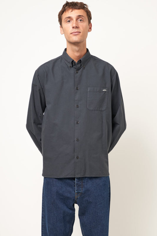 Mateo Logo Shirt Steel Blue