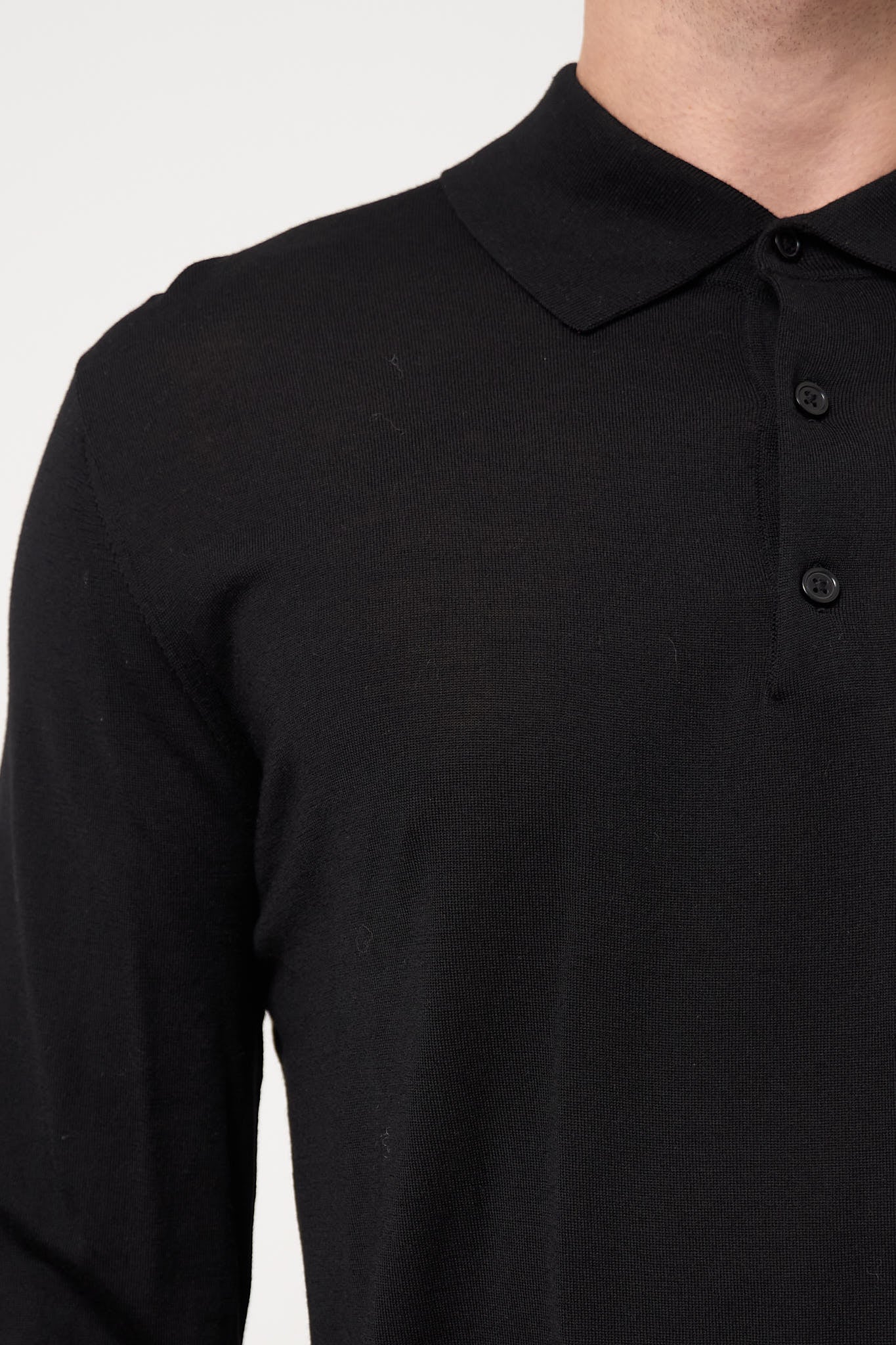 Merino Polo Black