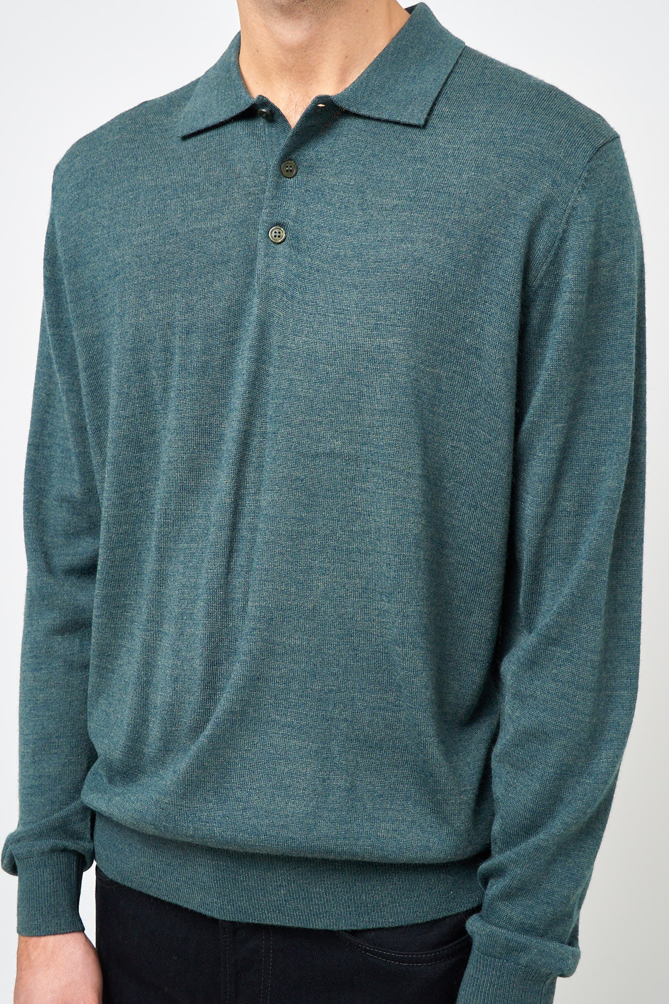 Otto Merino Polo Green Melange