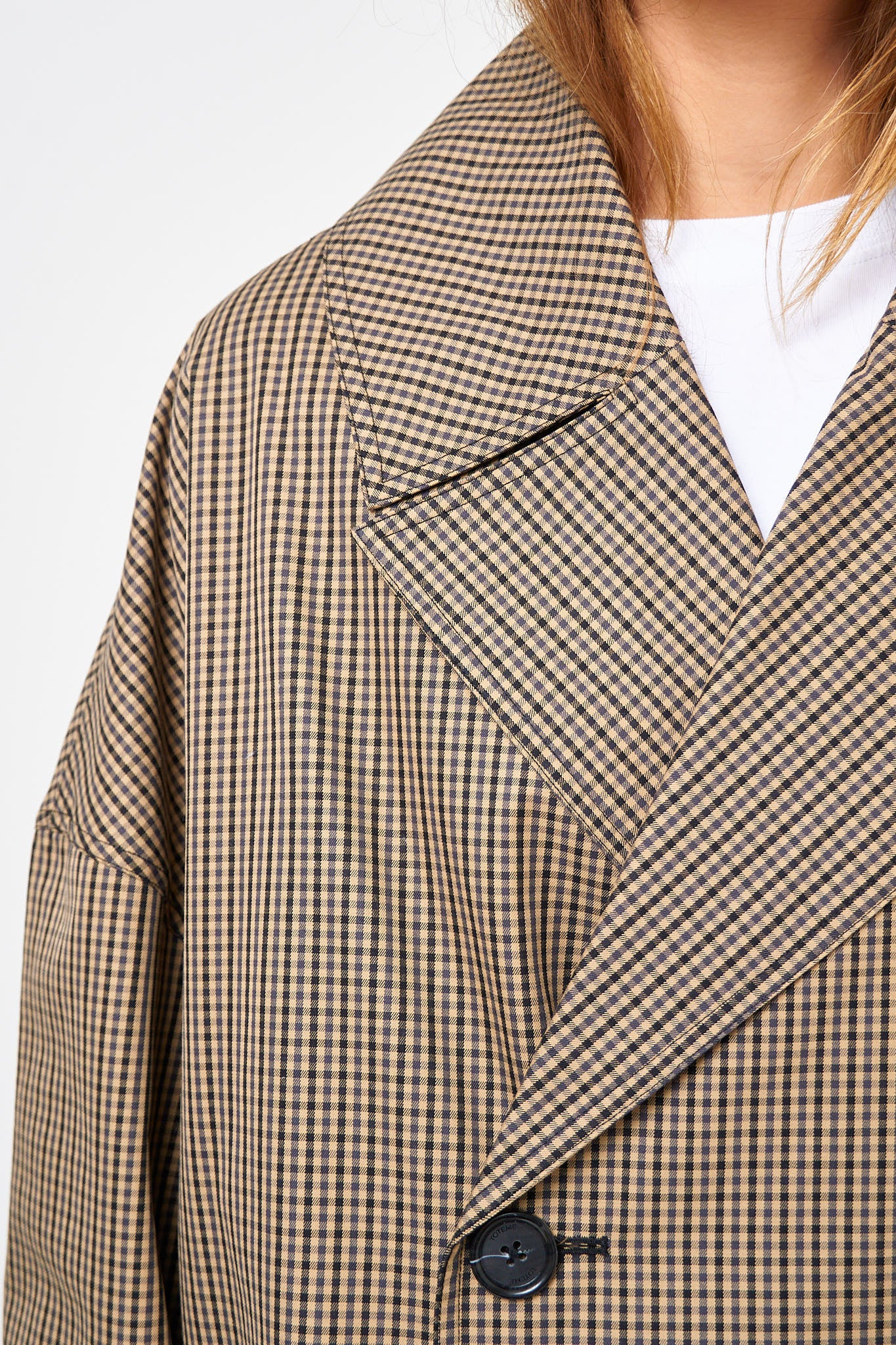 Oversized Checked Jacket Beige/Black