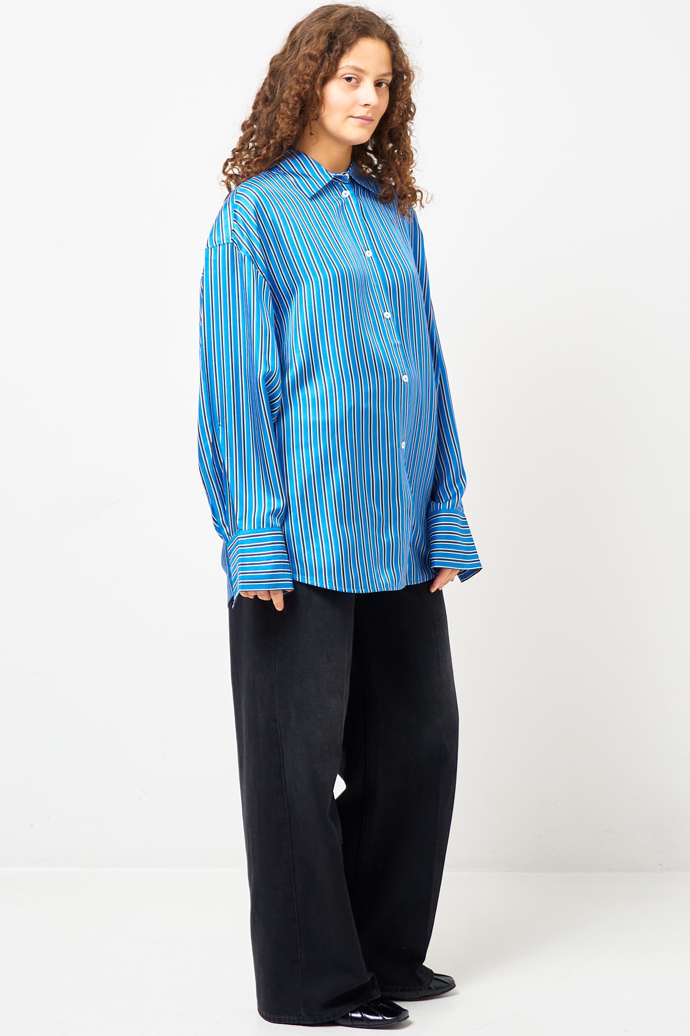 Oversized Striped Shirt Blue/Navy