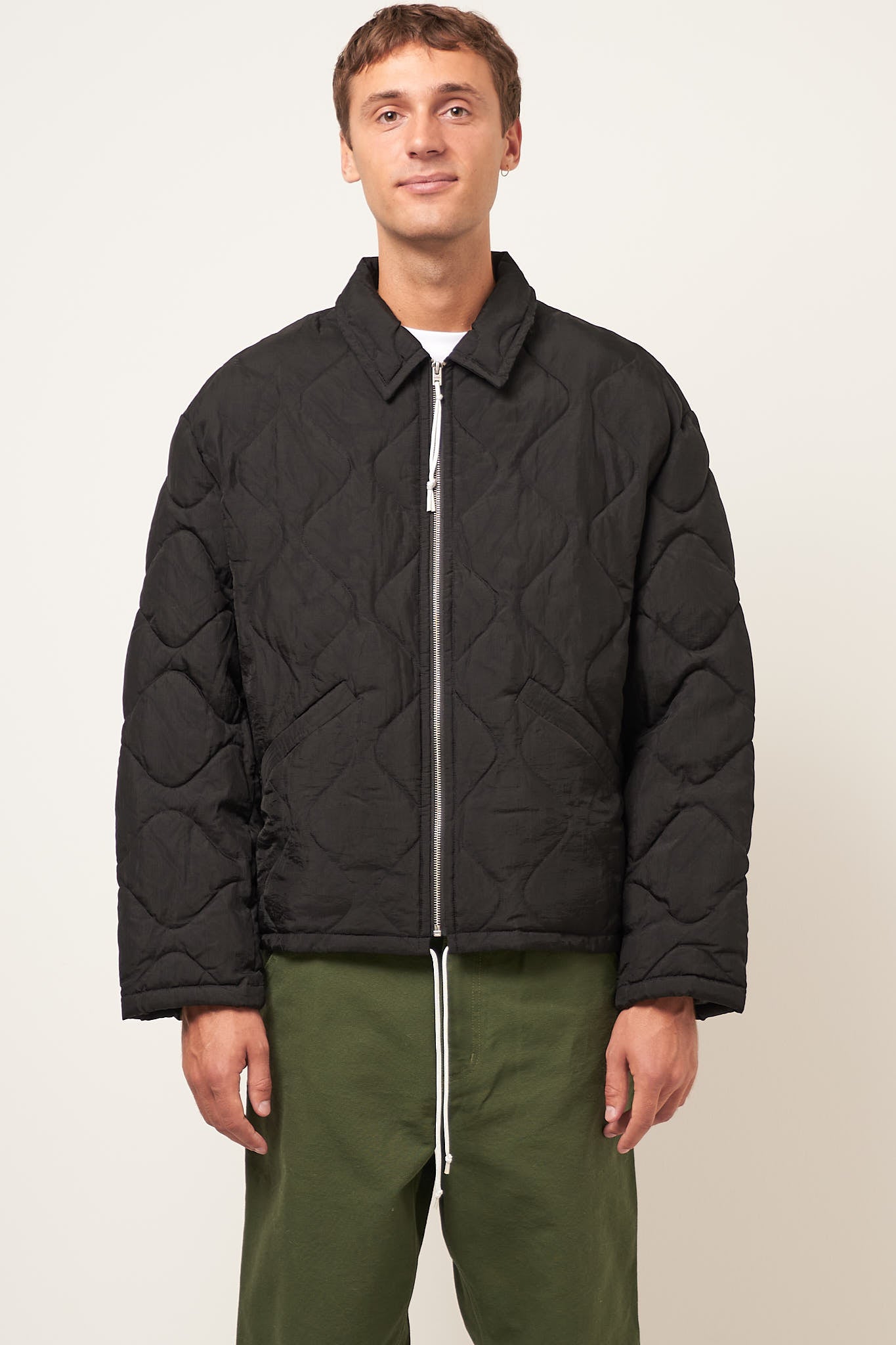 Padded quilted jacket Black