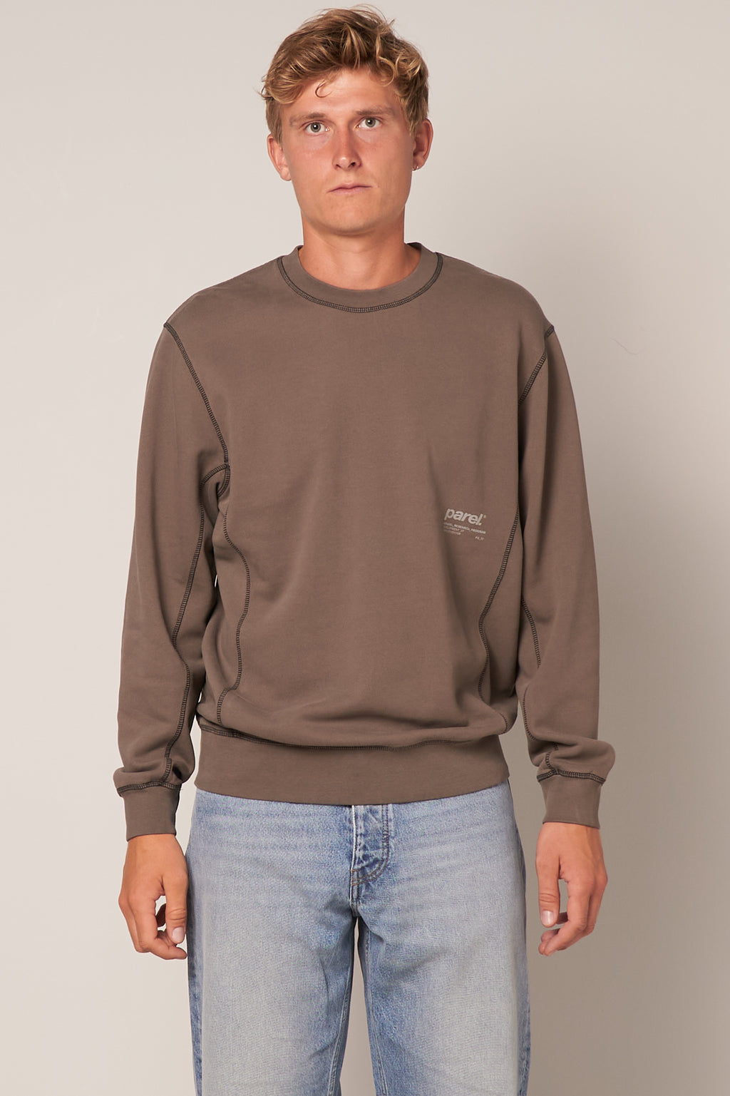 Contrast Crewneck Warm Grey