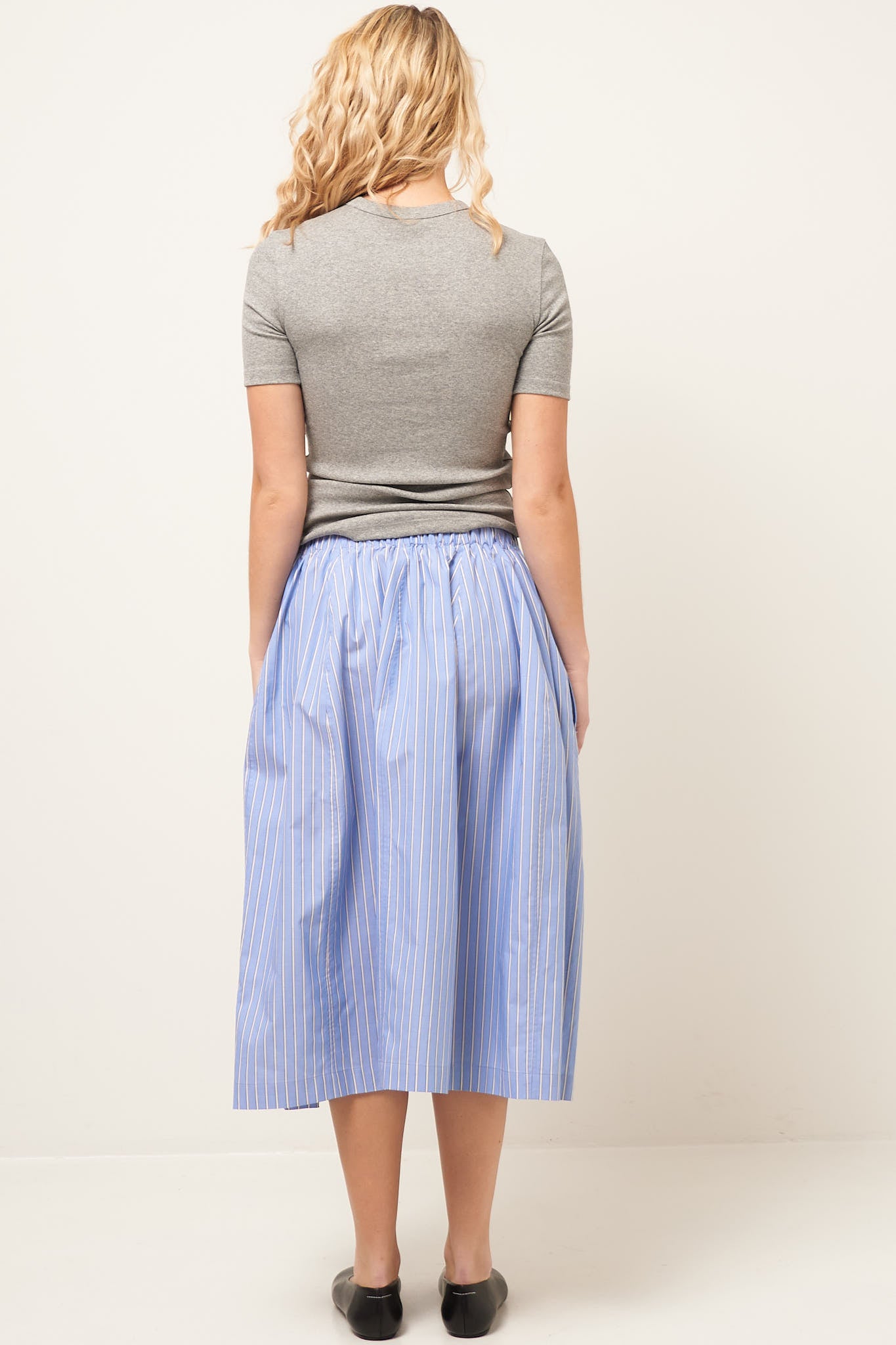 Poplin Skirt Blue Stripe