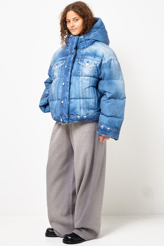 Puffer Down Jacket Denim Blue