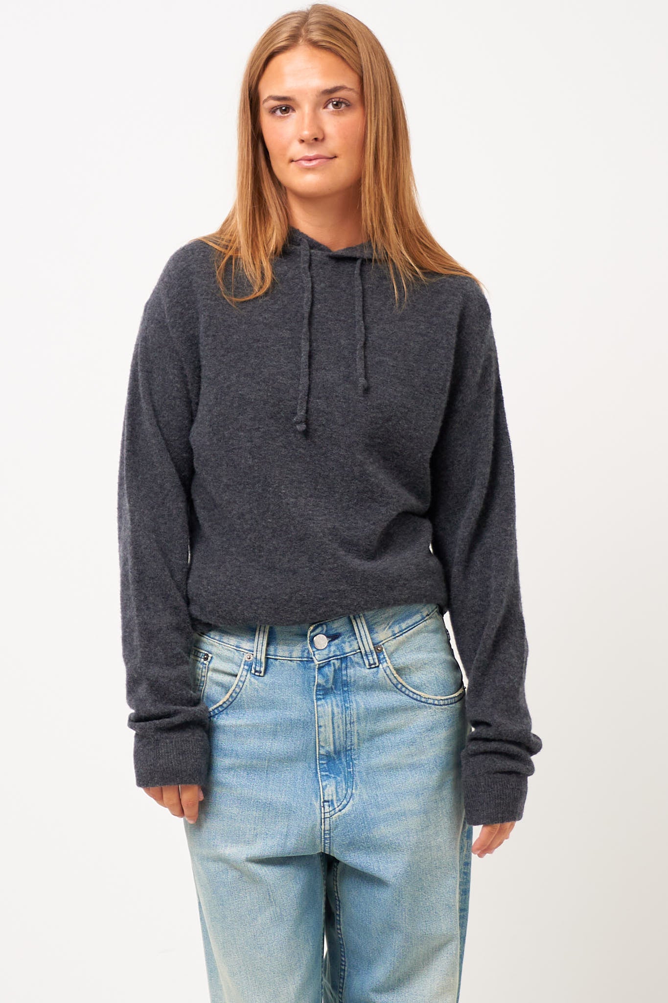 Raxow Hooded Sweater Charcoal Melange