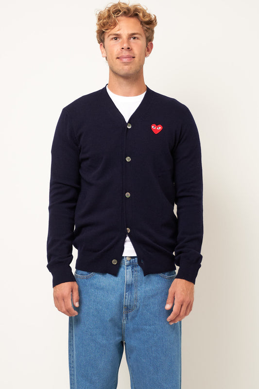 Red Heart Cardigan Navy