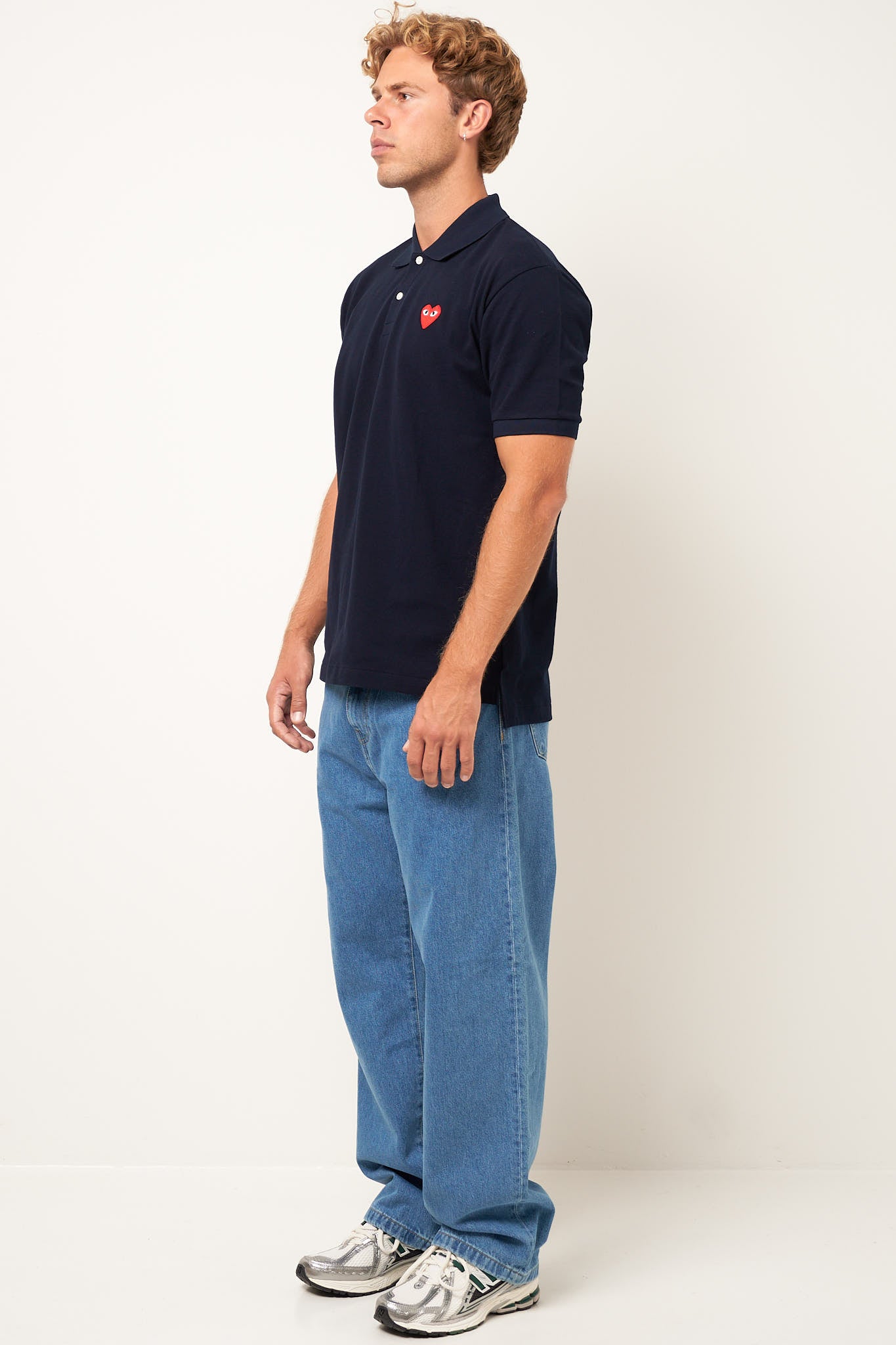 Red Heart Polo Shirt Navy