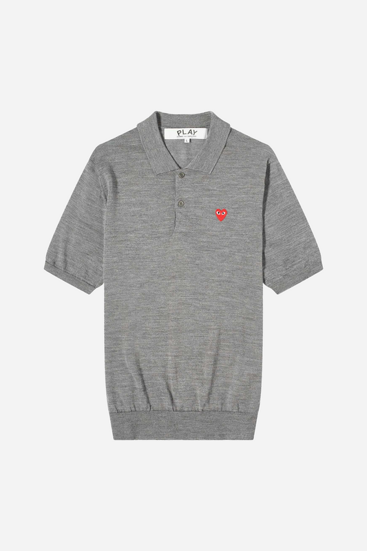 Red Heart Knit Polo Grey