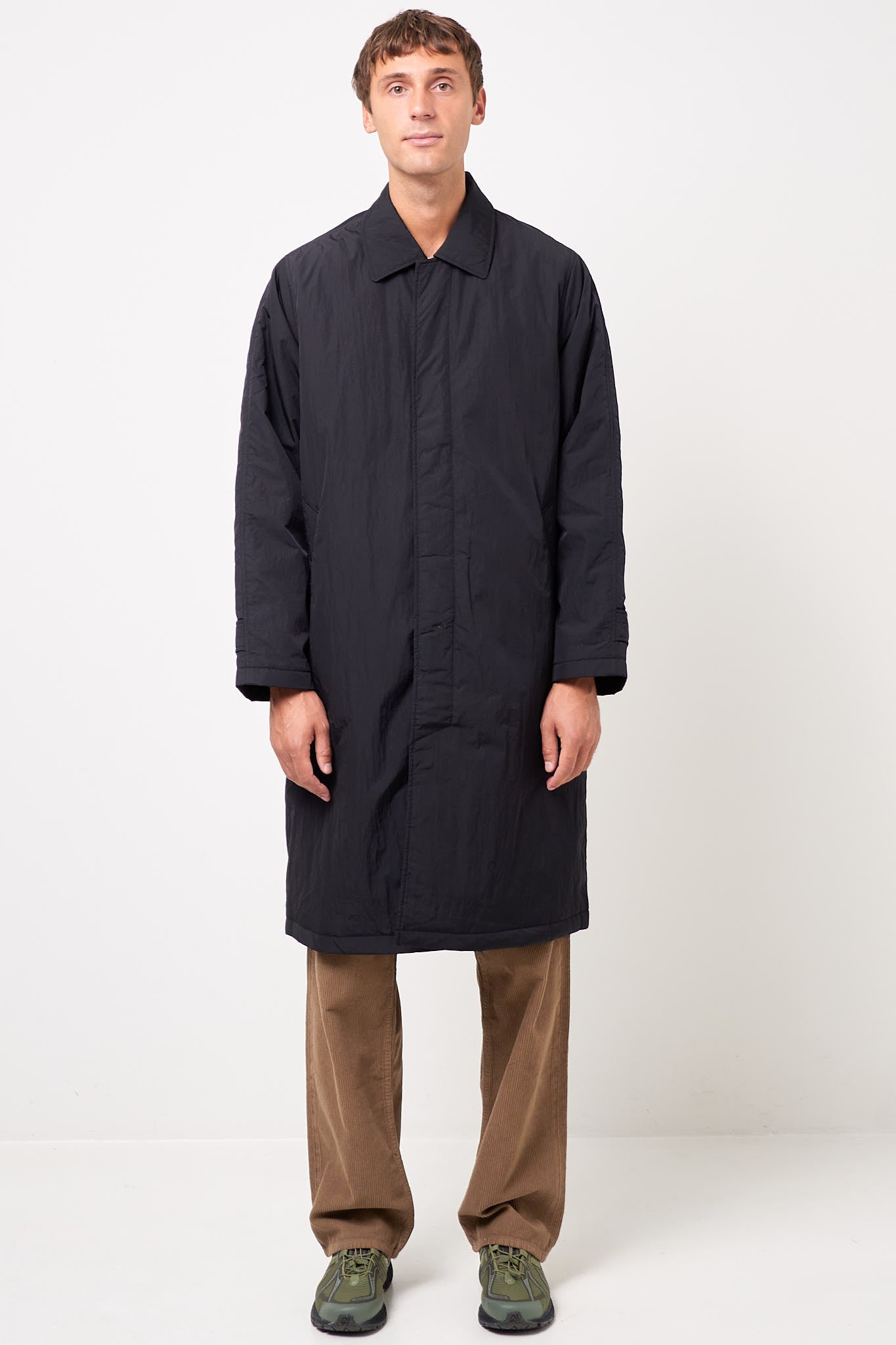 Relaxed Nylon Coat Black