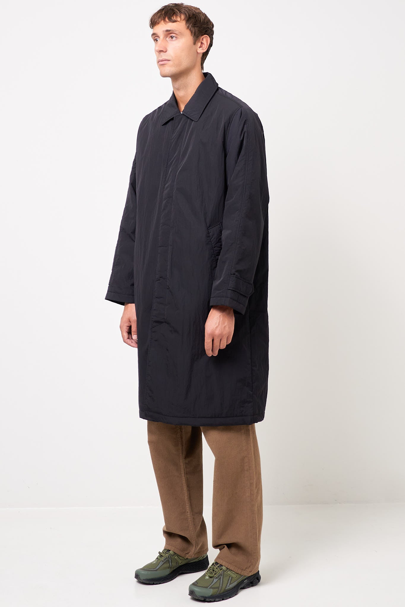 Relaxed Nylon Coat Black