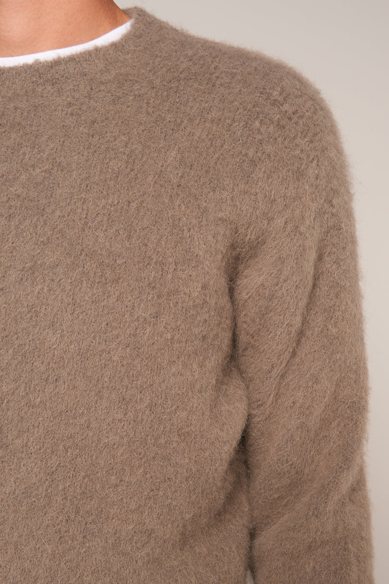 Brushed Alpaca Wool Sweater Clay