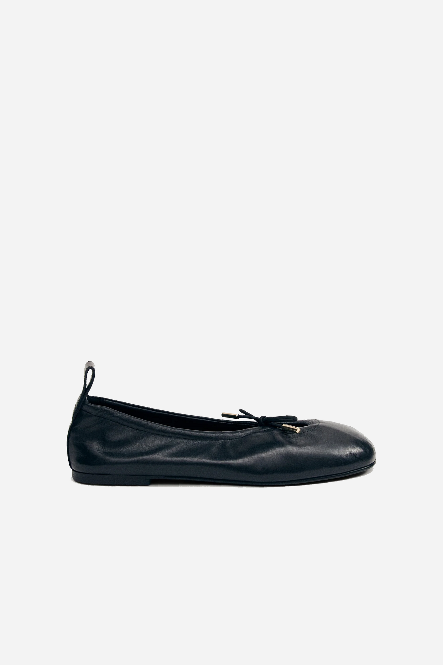 Rosalind Black Leather Ballet Flats
