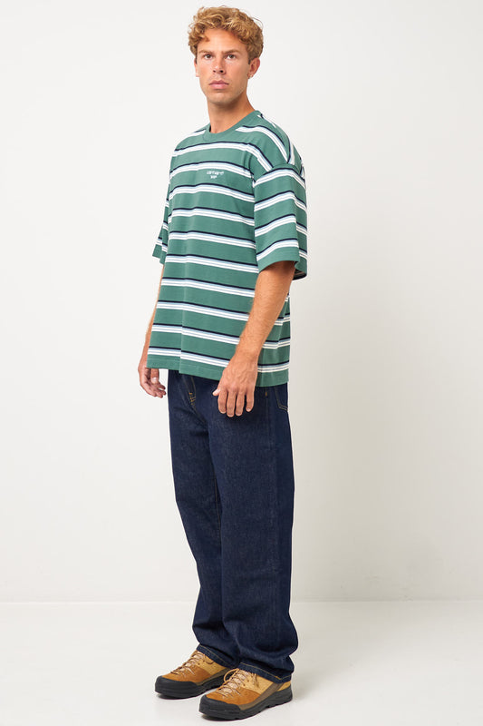 S/S Holm T-Shirt Holm Stripe/Silver Pine