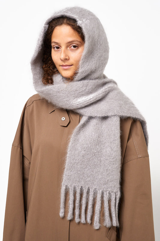 Scarf With Hood Grey