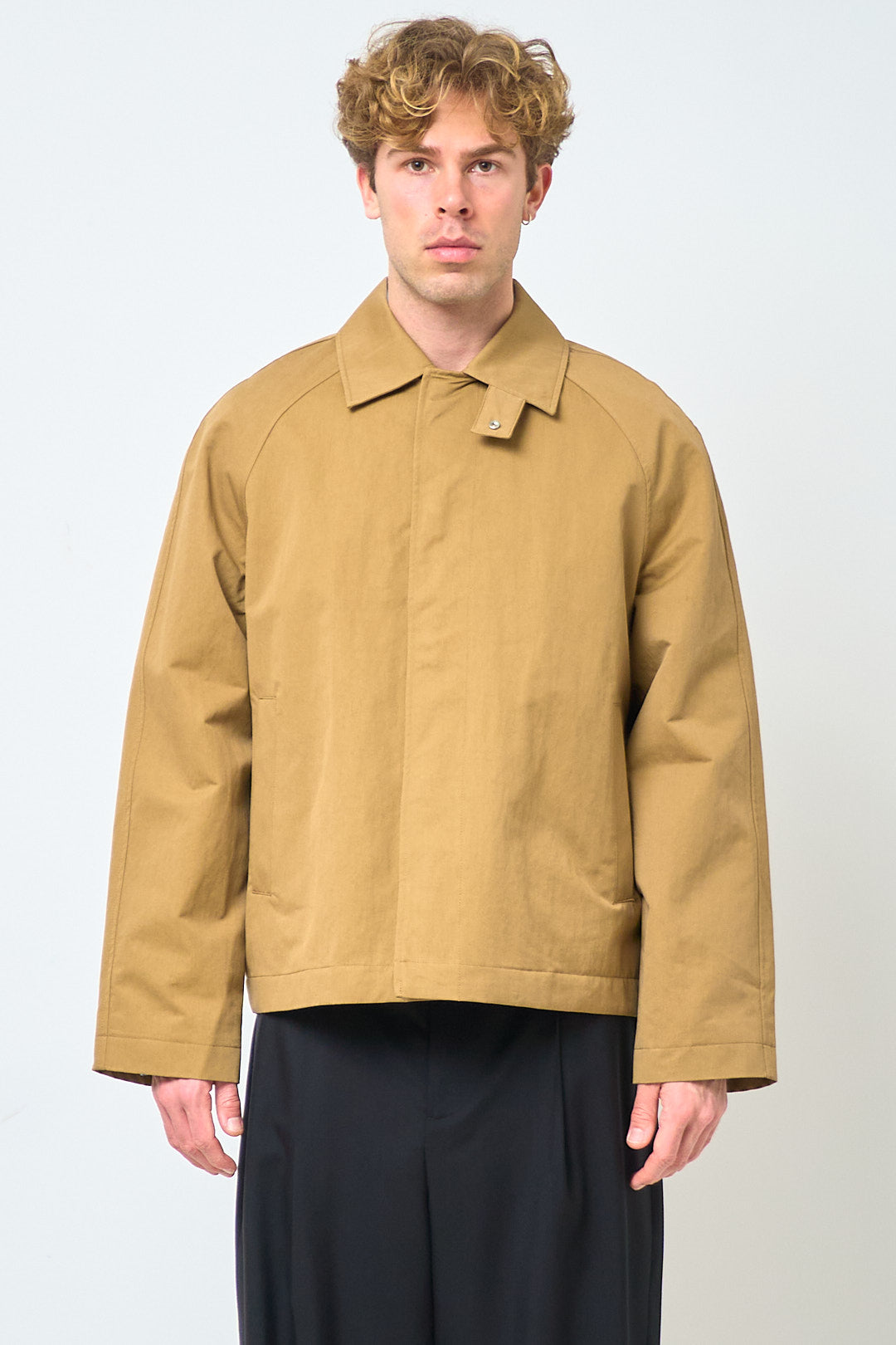 Short Raglan Coat Dark Sand