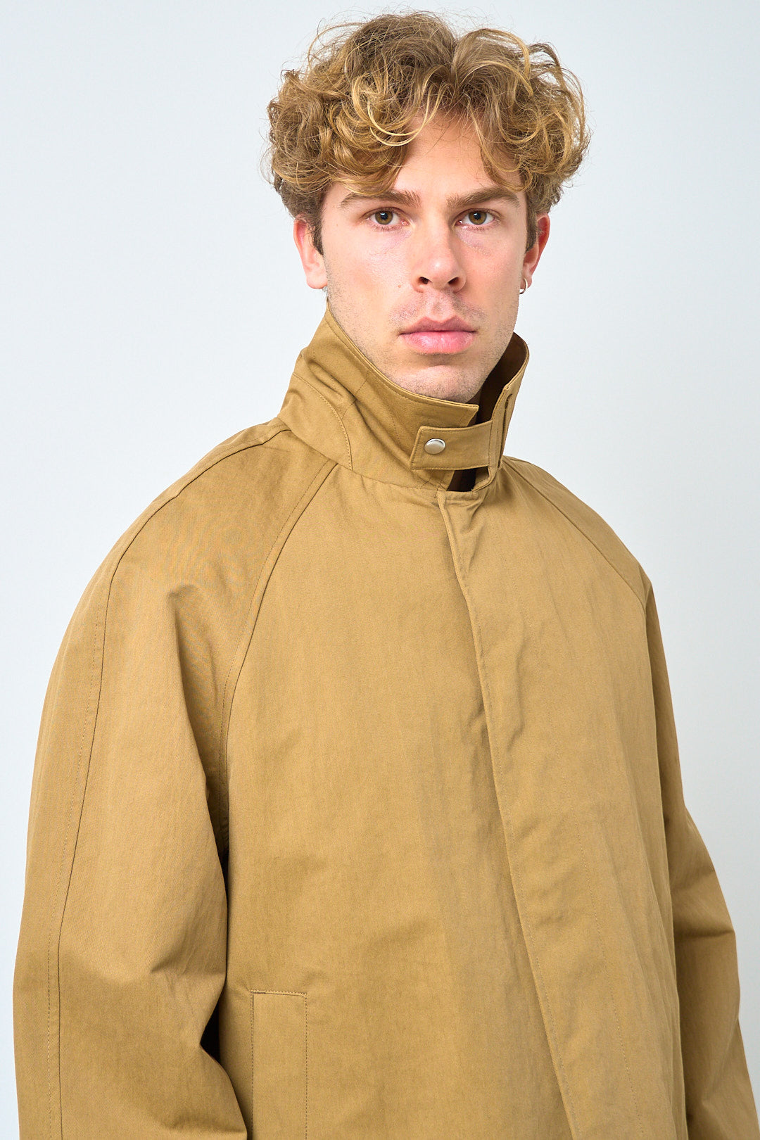 Short Raglan Coat Dark Sand