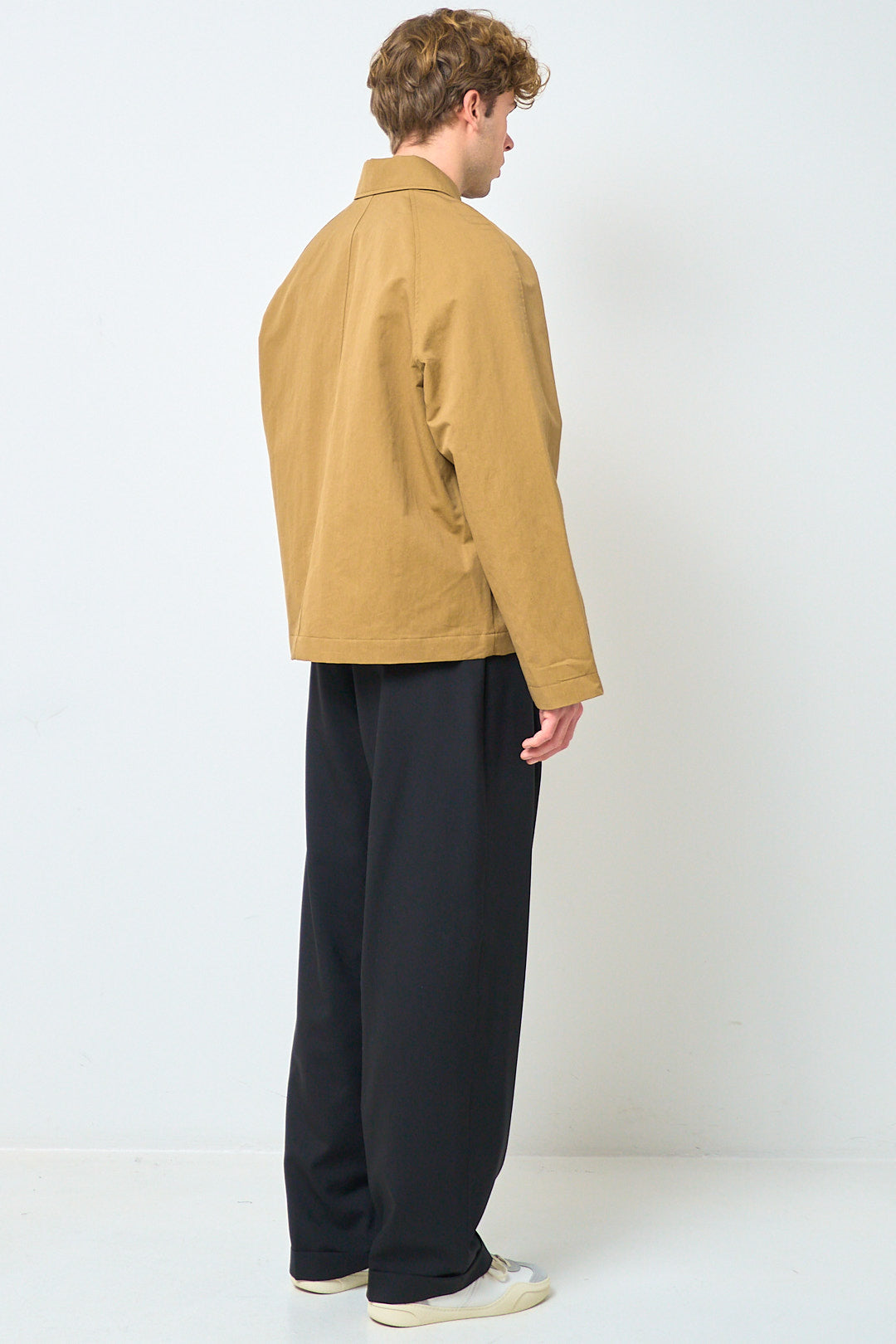 Short Raglan Coat Dark Sand