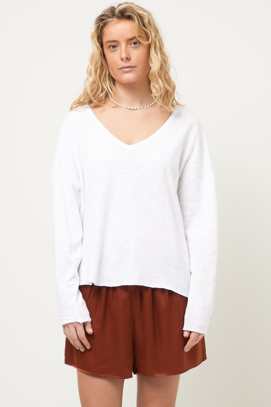 Sonoma L/S V-Neck T-Shirt White