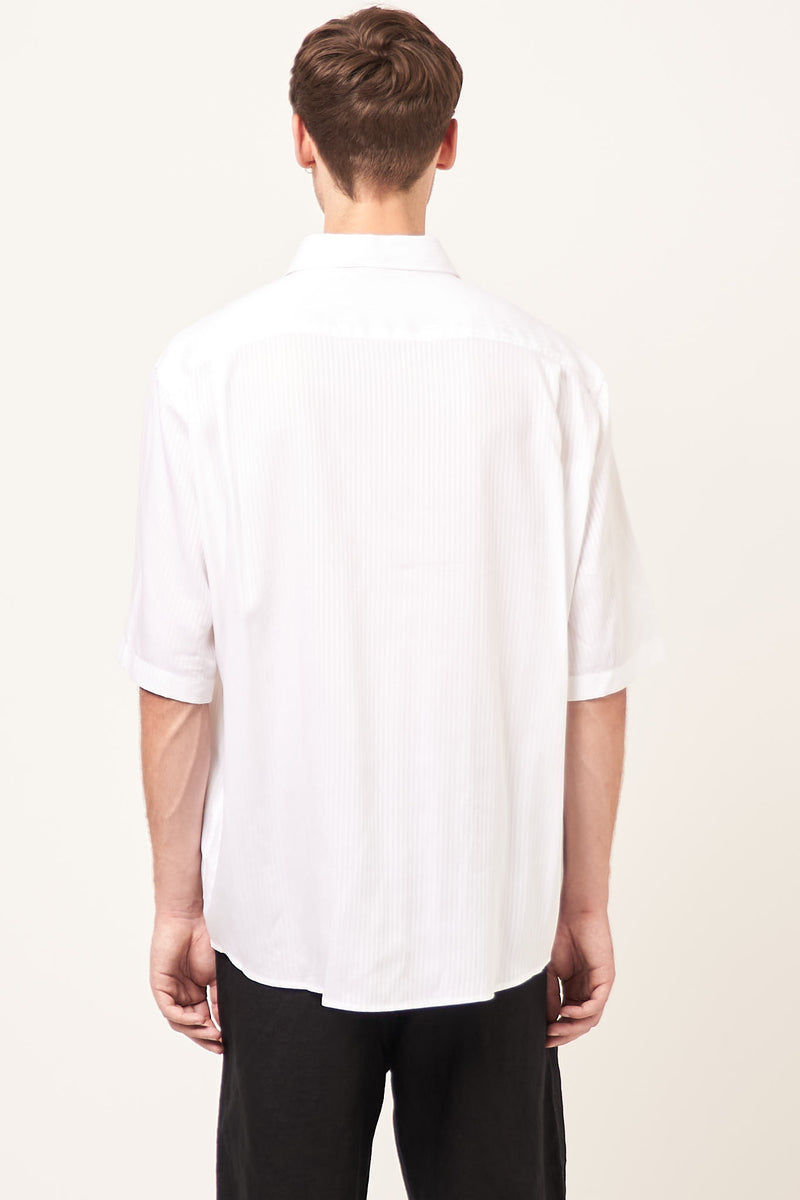 Stripe Button-Up Shirt White