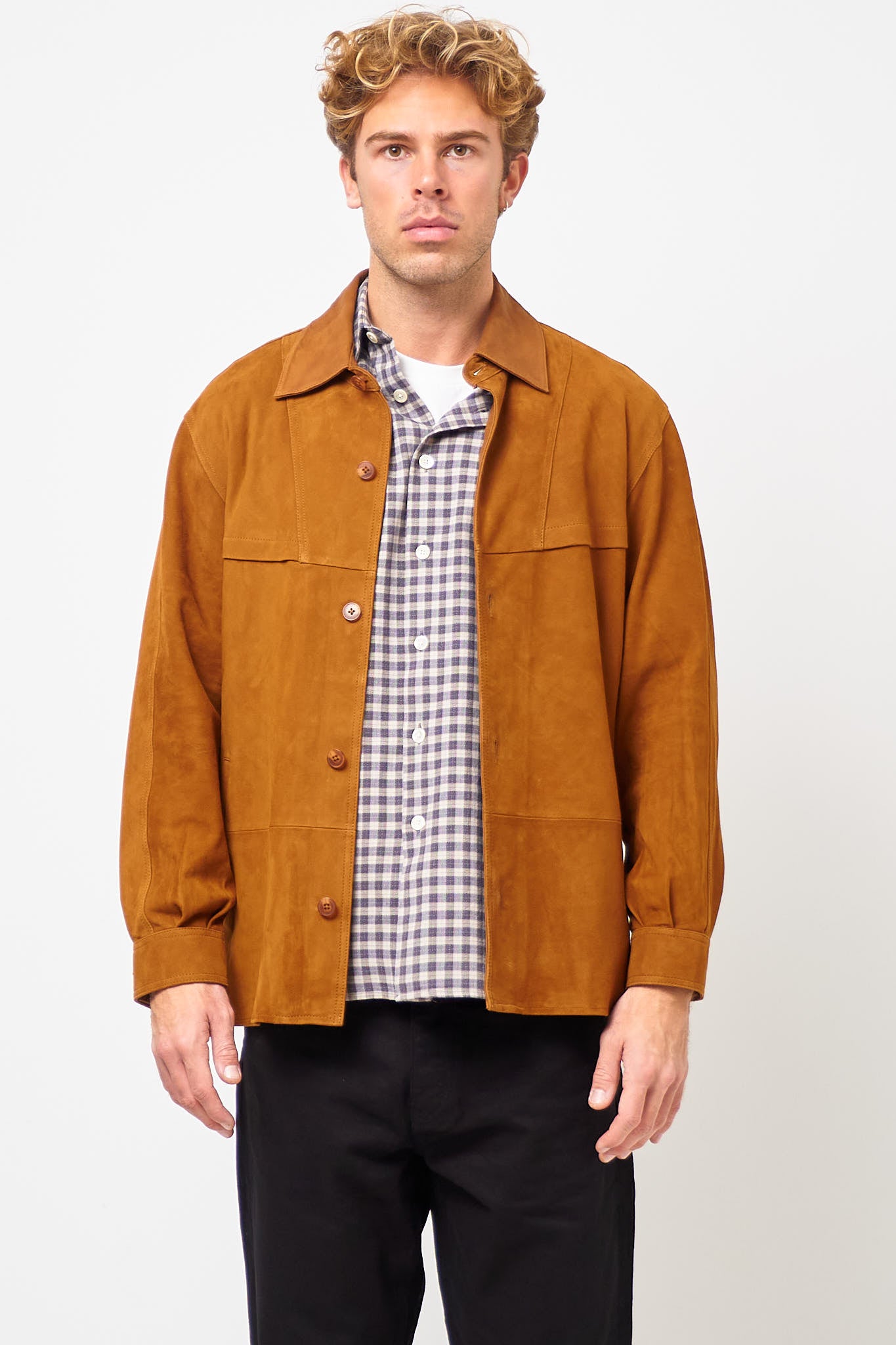 Suede Shirt Cognac