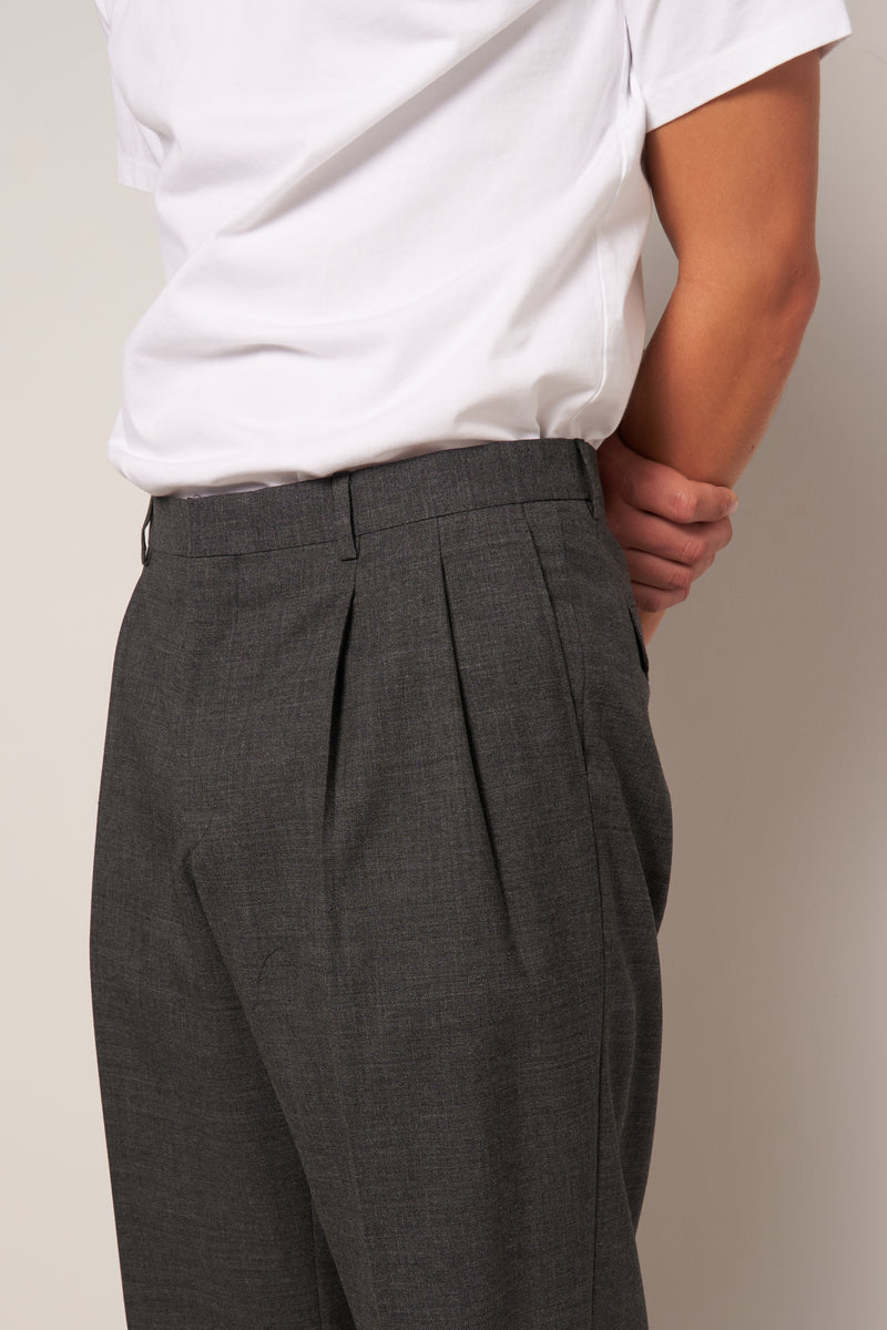 Wide Pleated Trouser Anthracite