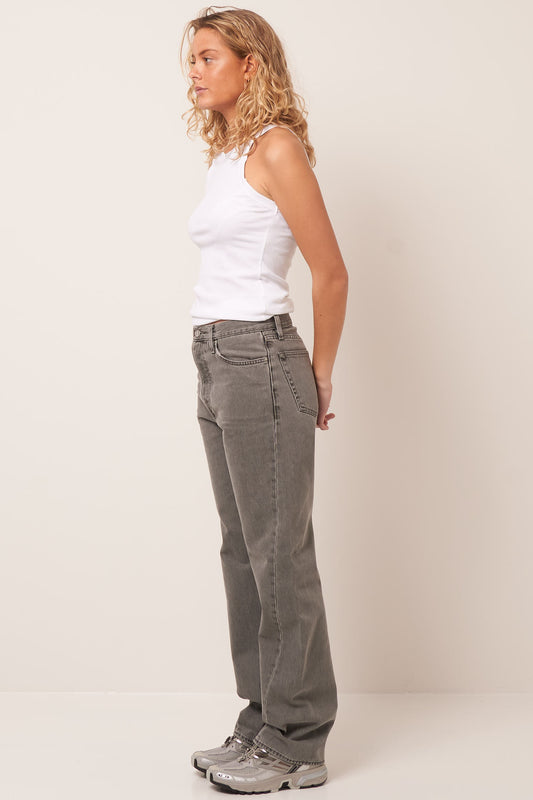 Twisted Seam Denim Full Length Mid Grey