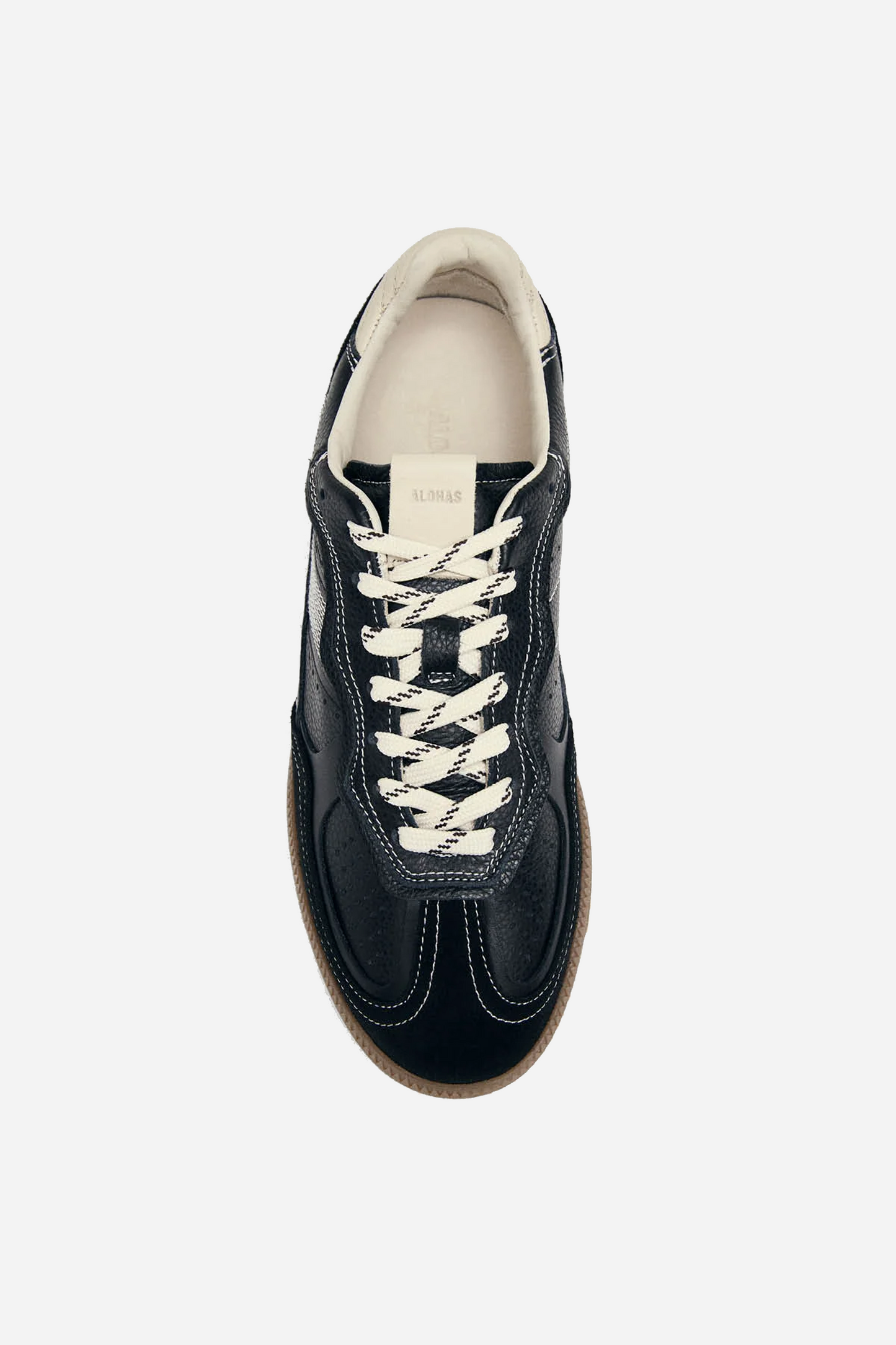 Tb.490 Rife Grain Black & Cream Leather Sneakers