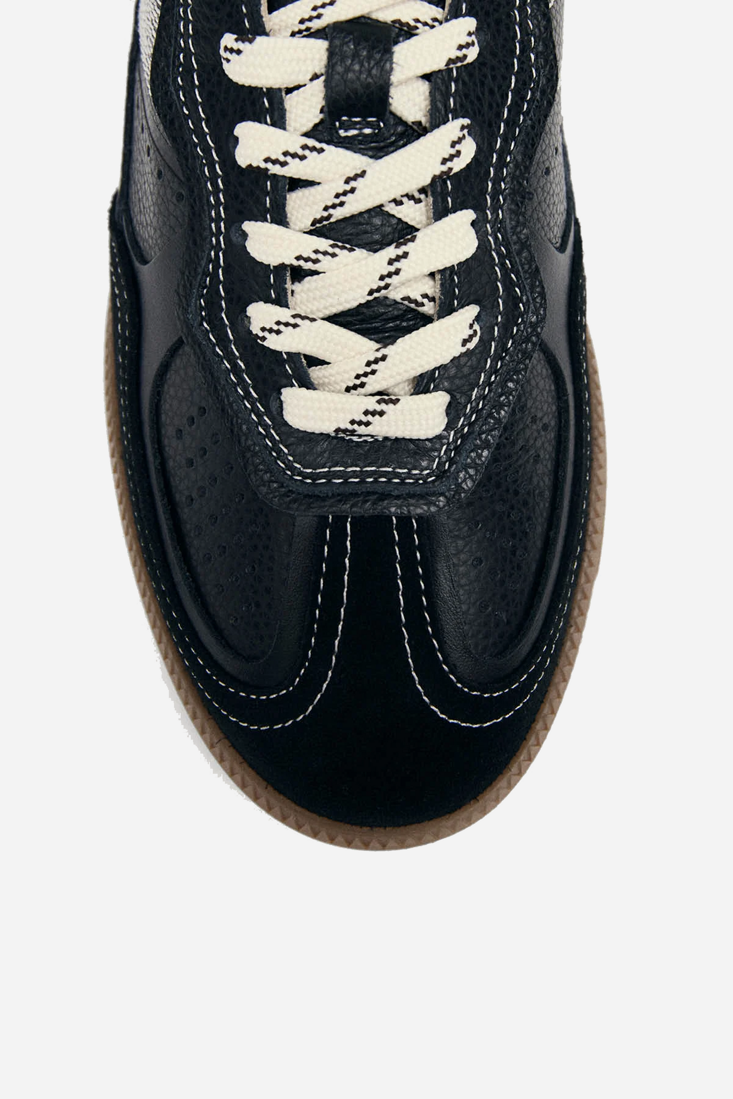 Tb.490 Rife Grain Black & Cream Leather Sneakers