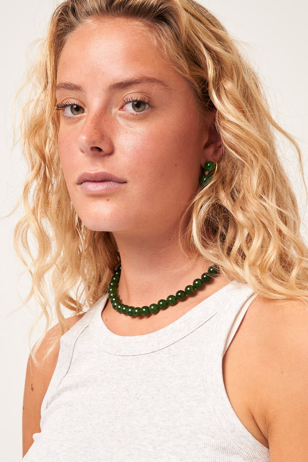 The Mary Necklace Green Agate