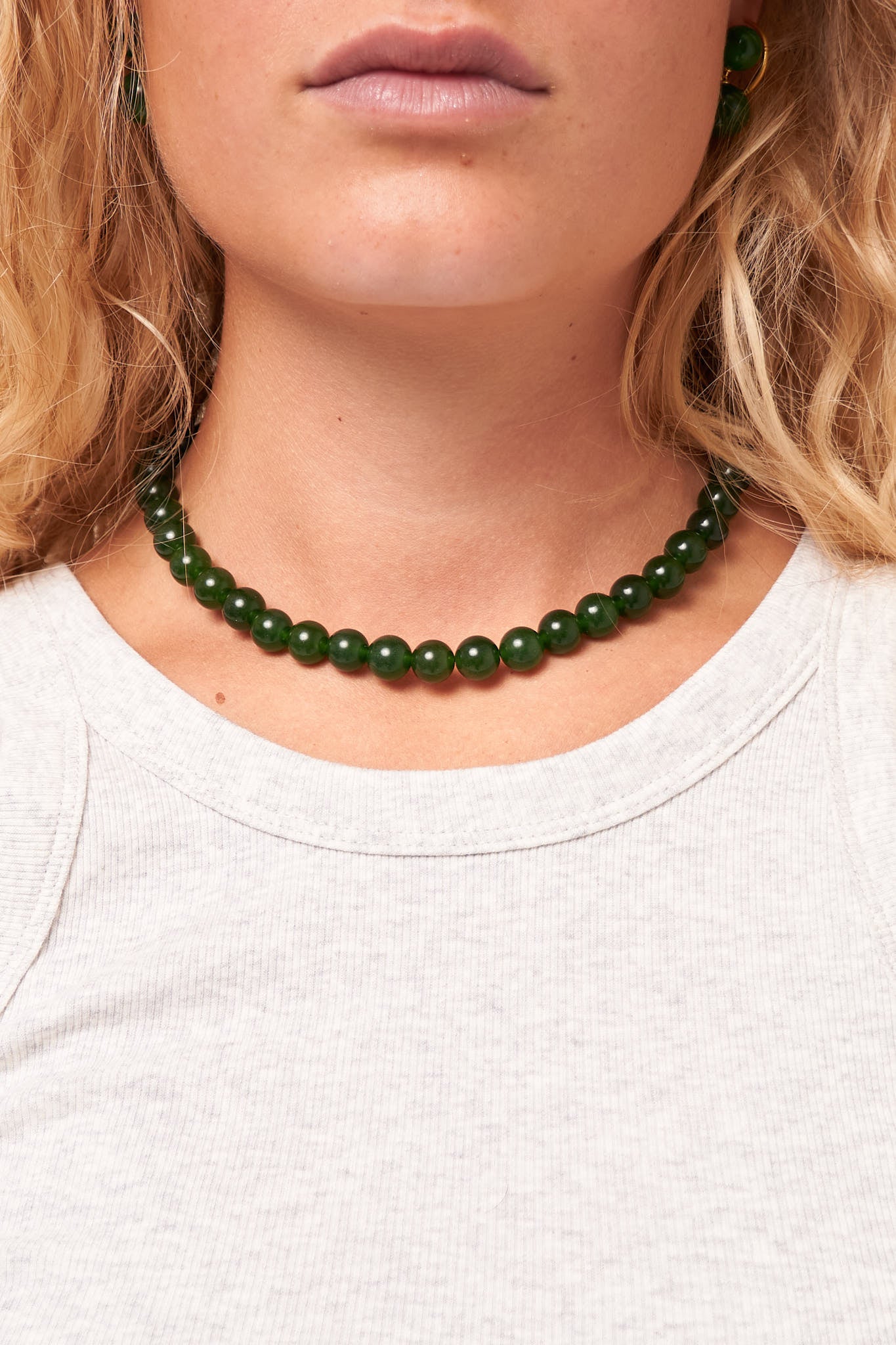 The Mary Necklace Green Agate