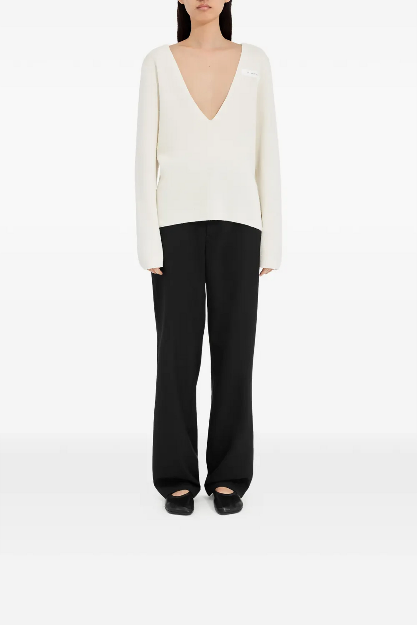 V-Neck Wool Sweater Off-White