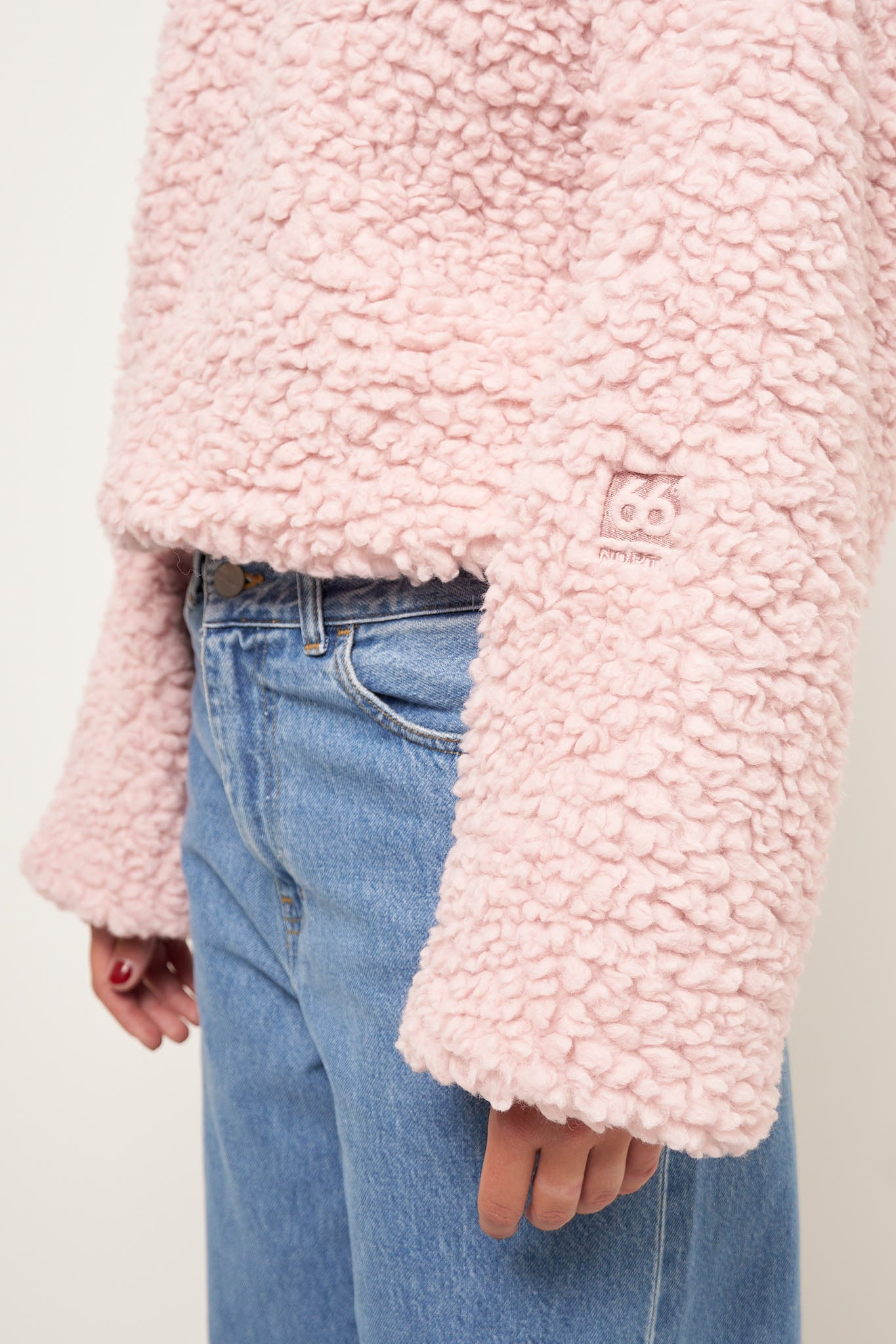 Varmahlid Shearling Zip Neck Sea Pink