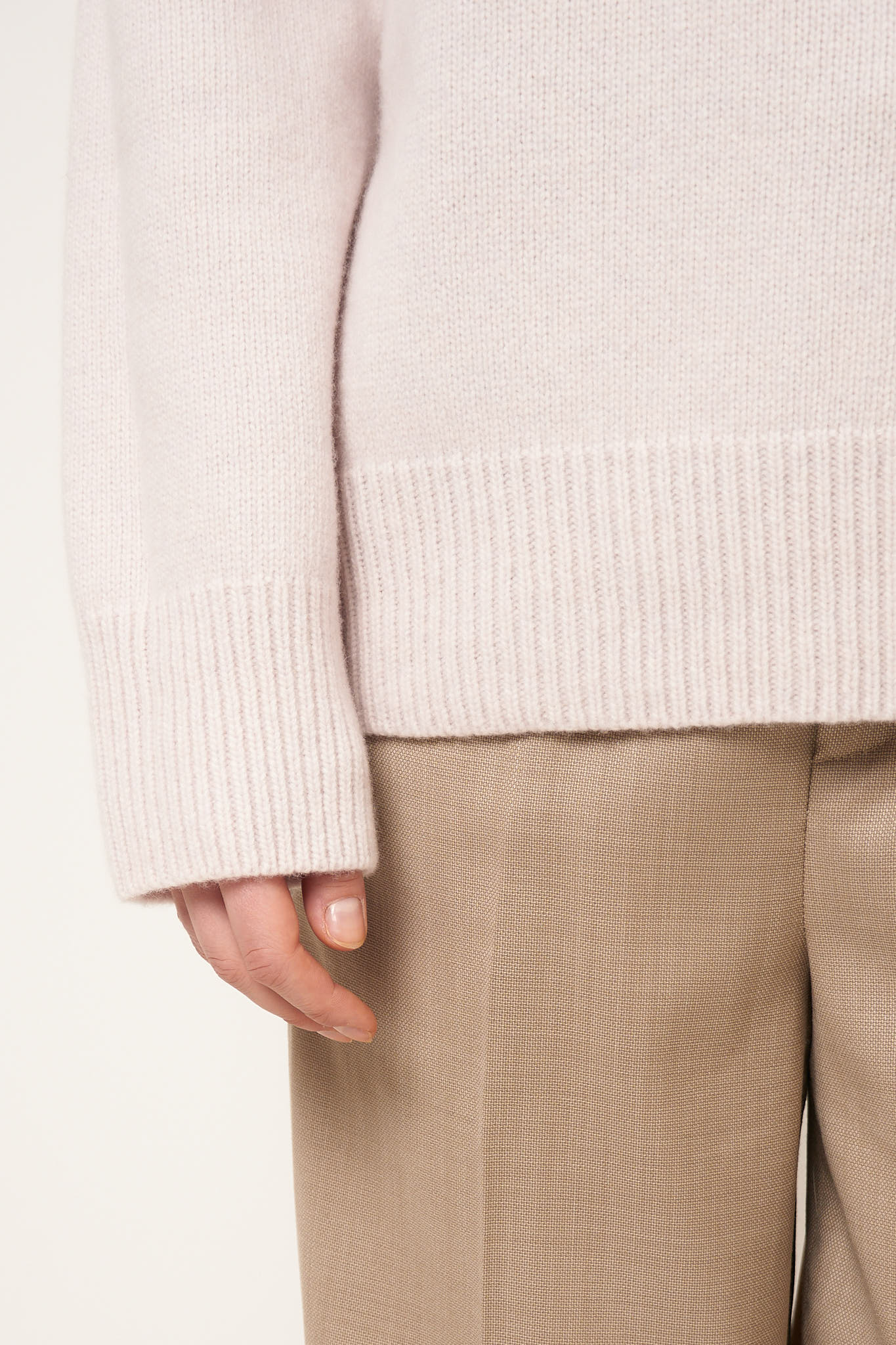 Visse Roll Neck Sweater Chalk