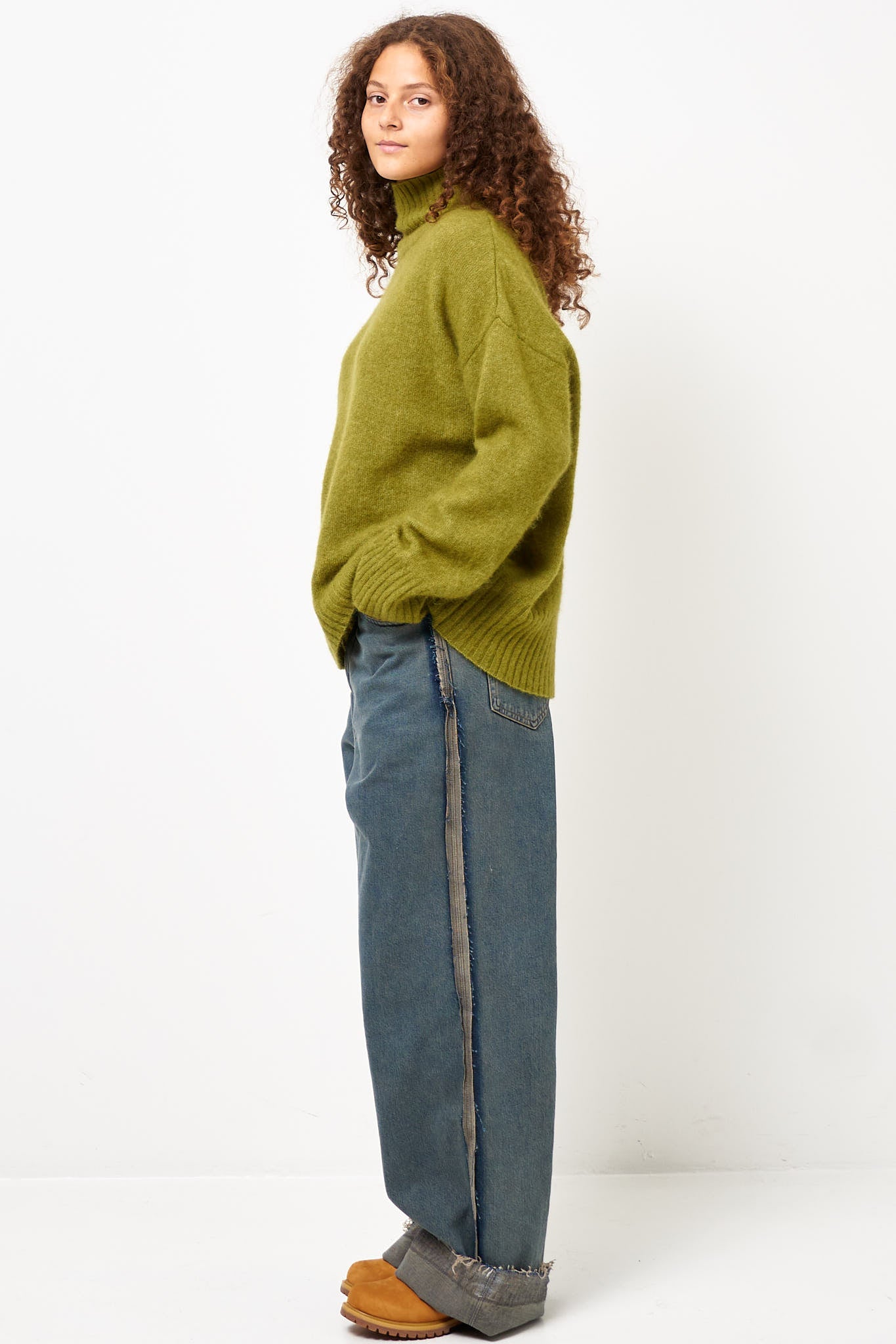 Vitow High Neck Sweater Matcha Melange