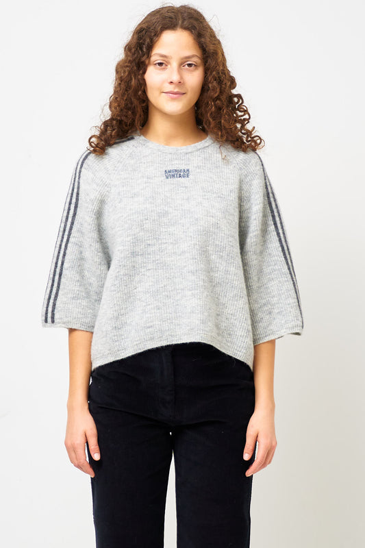 Vitow S/S Sweater Light Grey Melange