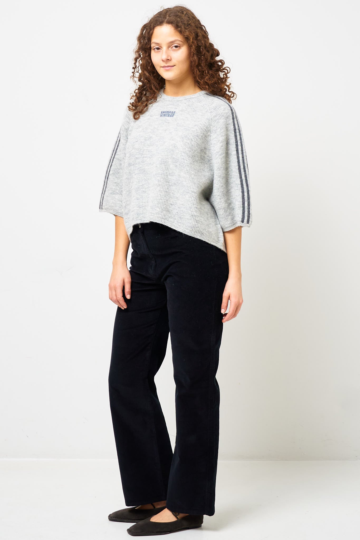 Vitow S/S Sweater Light Grey Melange