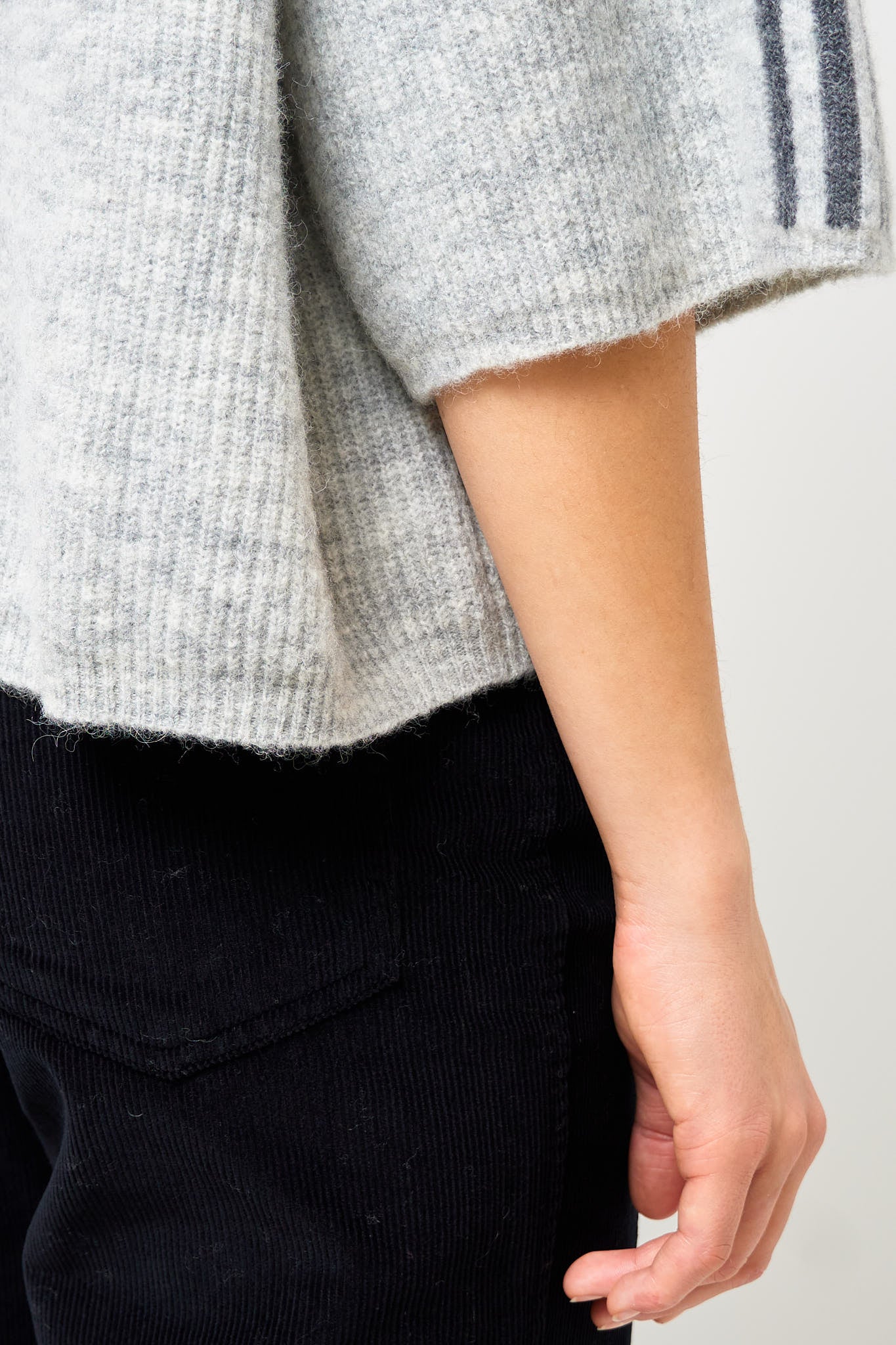 Vitow S/S Sweater Light Grey Melange