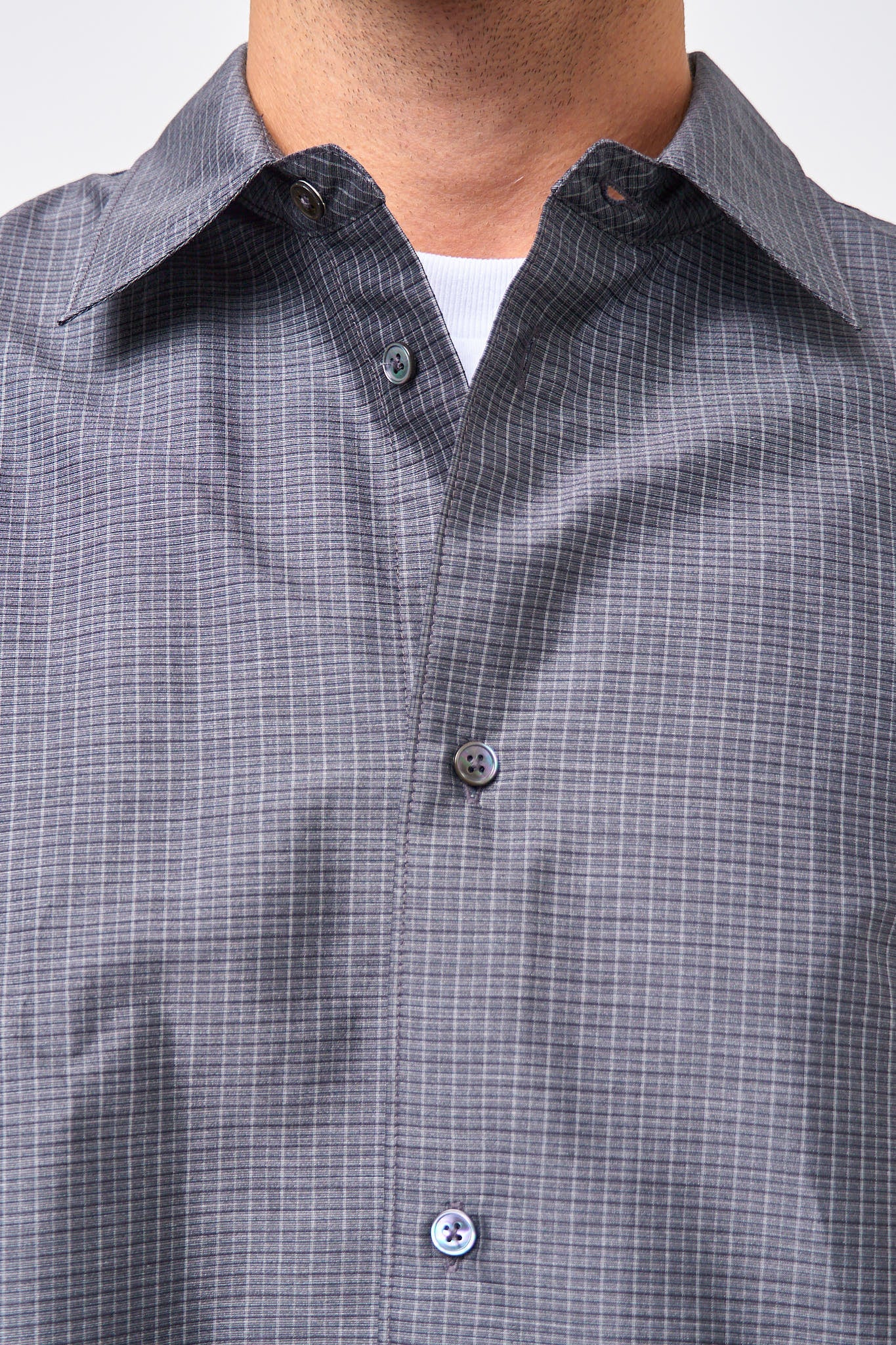 Volume Shirt Grid Charcoal