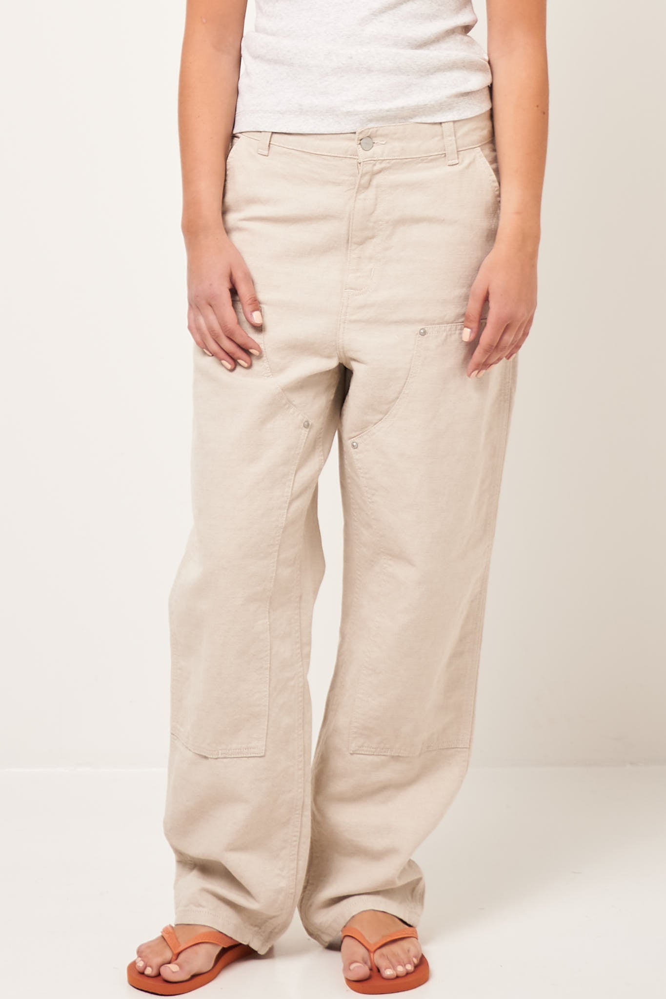 W Ethel Double Knee Pant Natural Rinsed