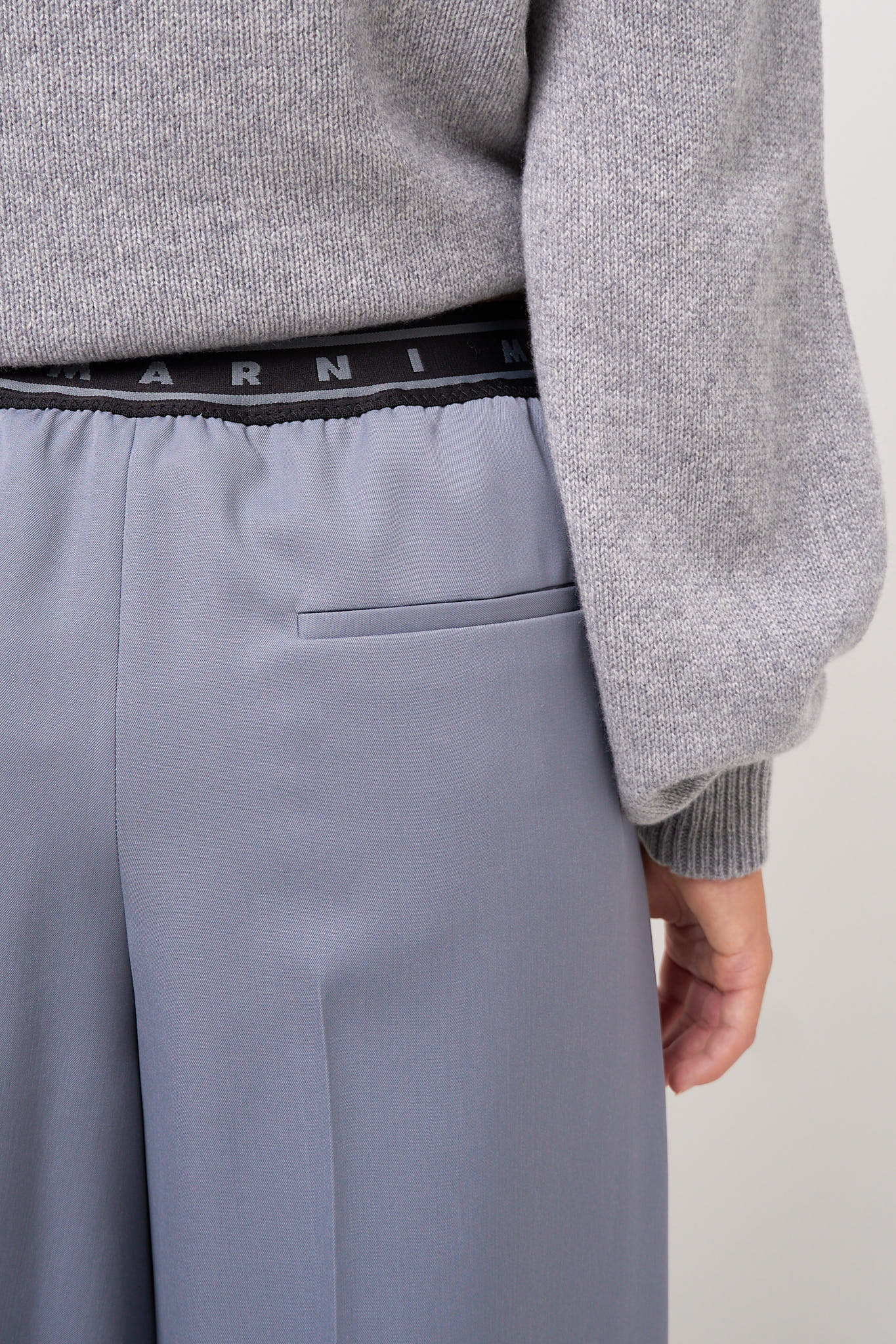 Wool Palazzo Trousers Truffle