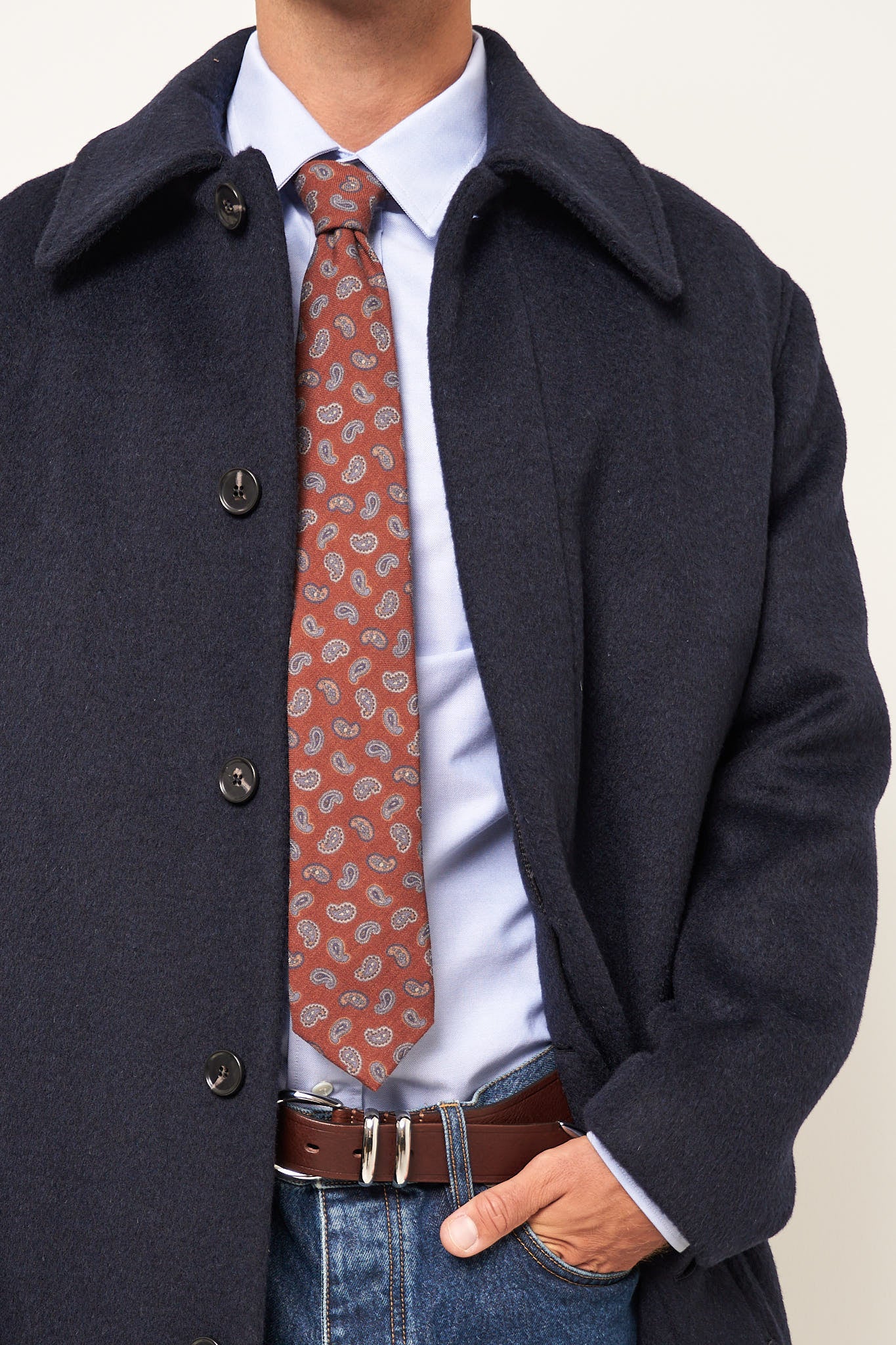 Wool Tie Brick Paisley