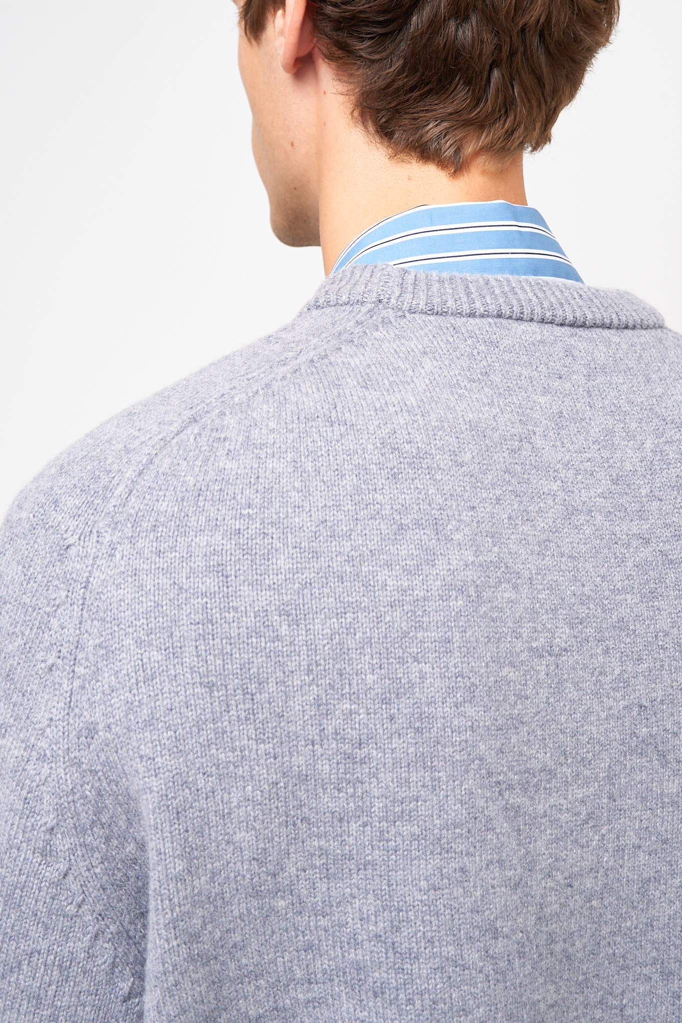 Wool V-Neck Sweater Dark Grey Melange