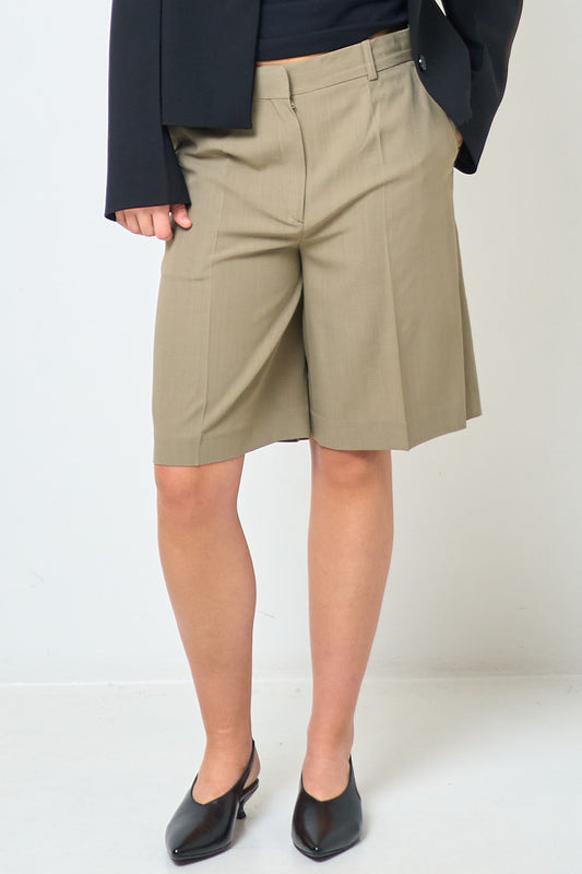 Wide Fluid Shorts Taupe