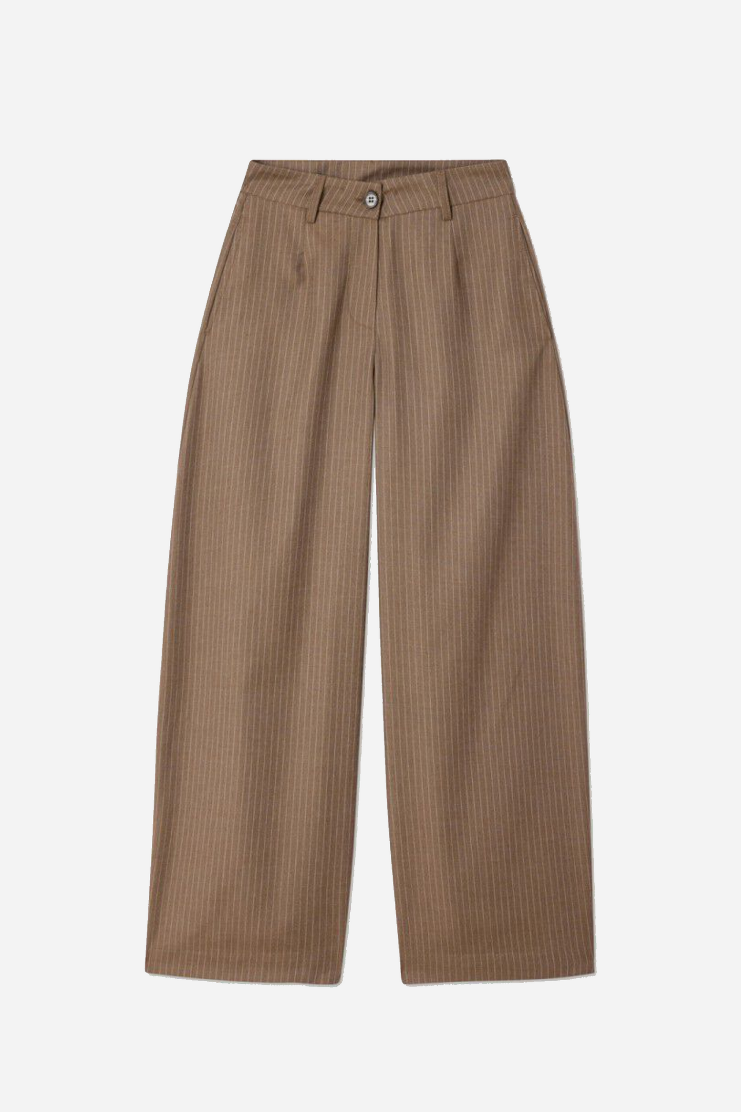 Yroway Trousers Heathered Ash Brown Stripes