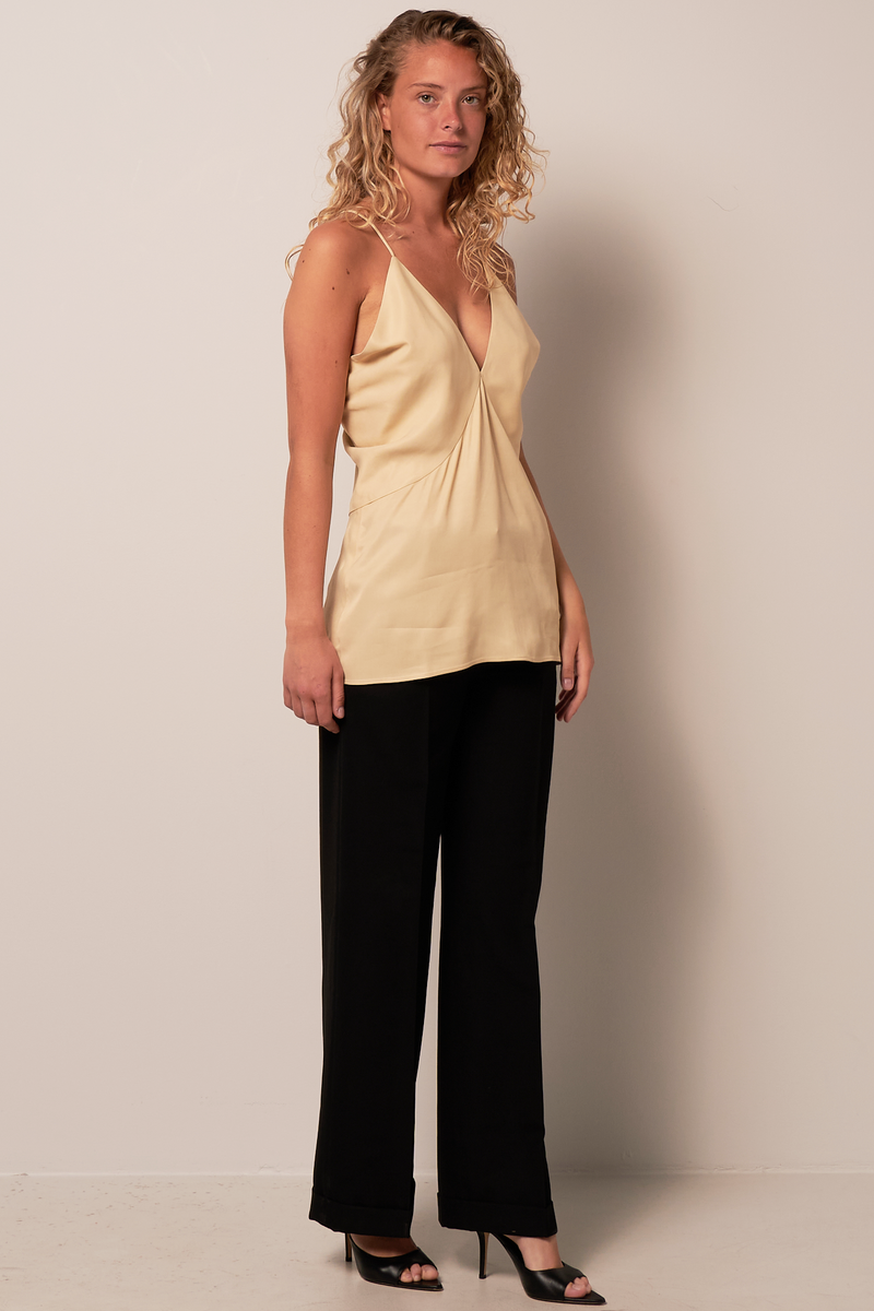 Draped Twill Cami Top Bleached Sand