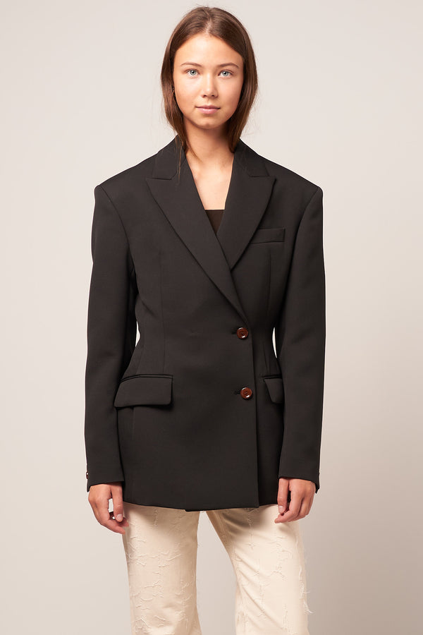 Double-breasted Suit Jacket Black