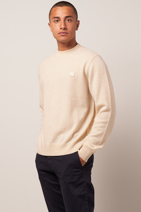 Face Knitted Sweater Oatmeal Melange